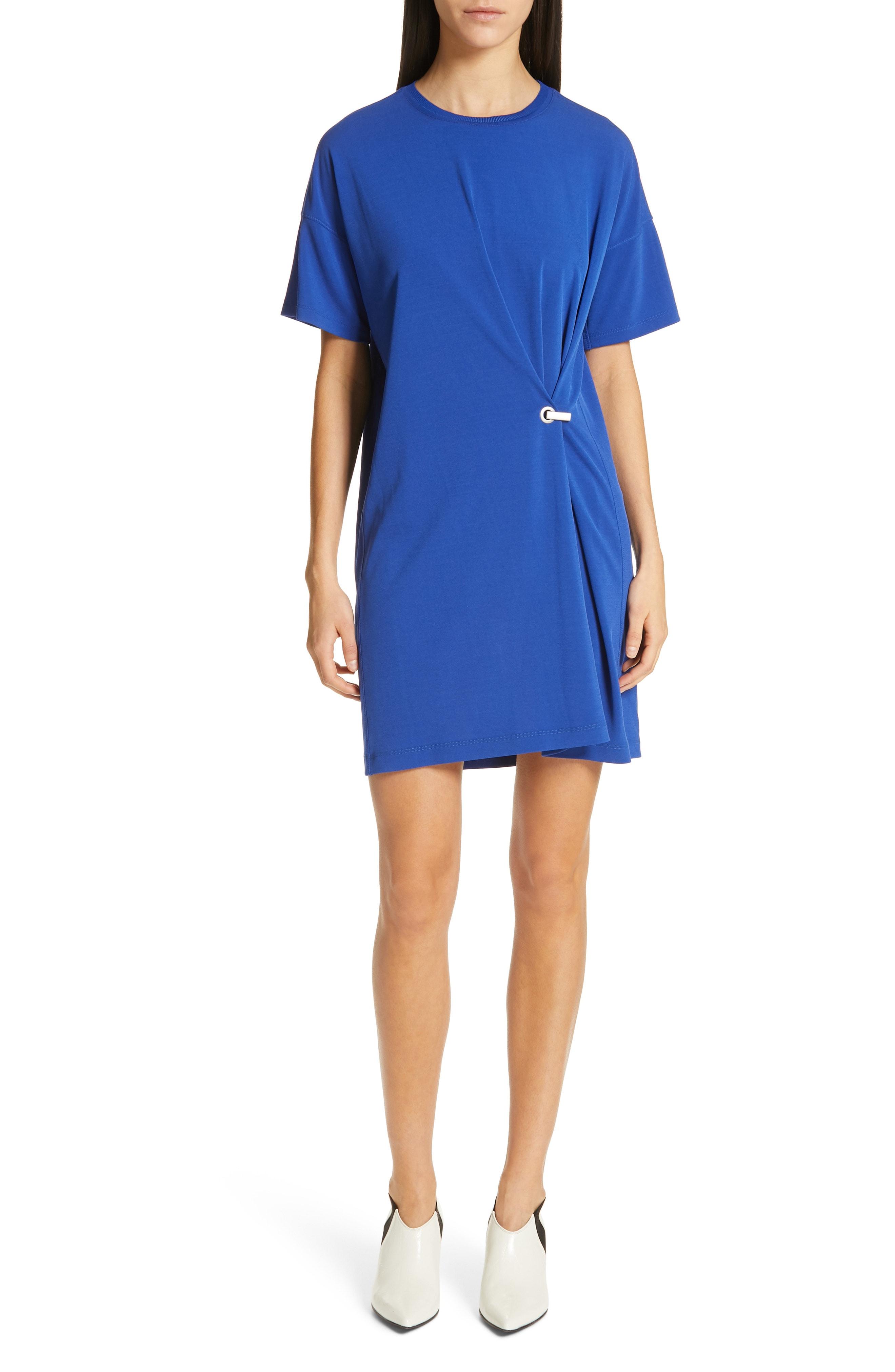 Lyst - Rag & Bone Mitchell Gathered T-shirt Dress in Blue