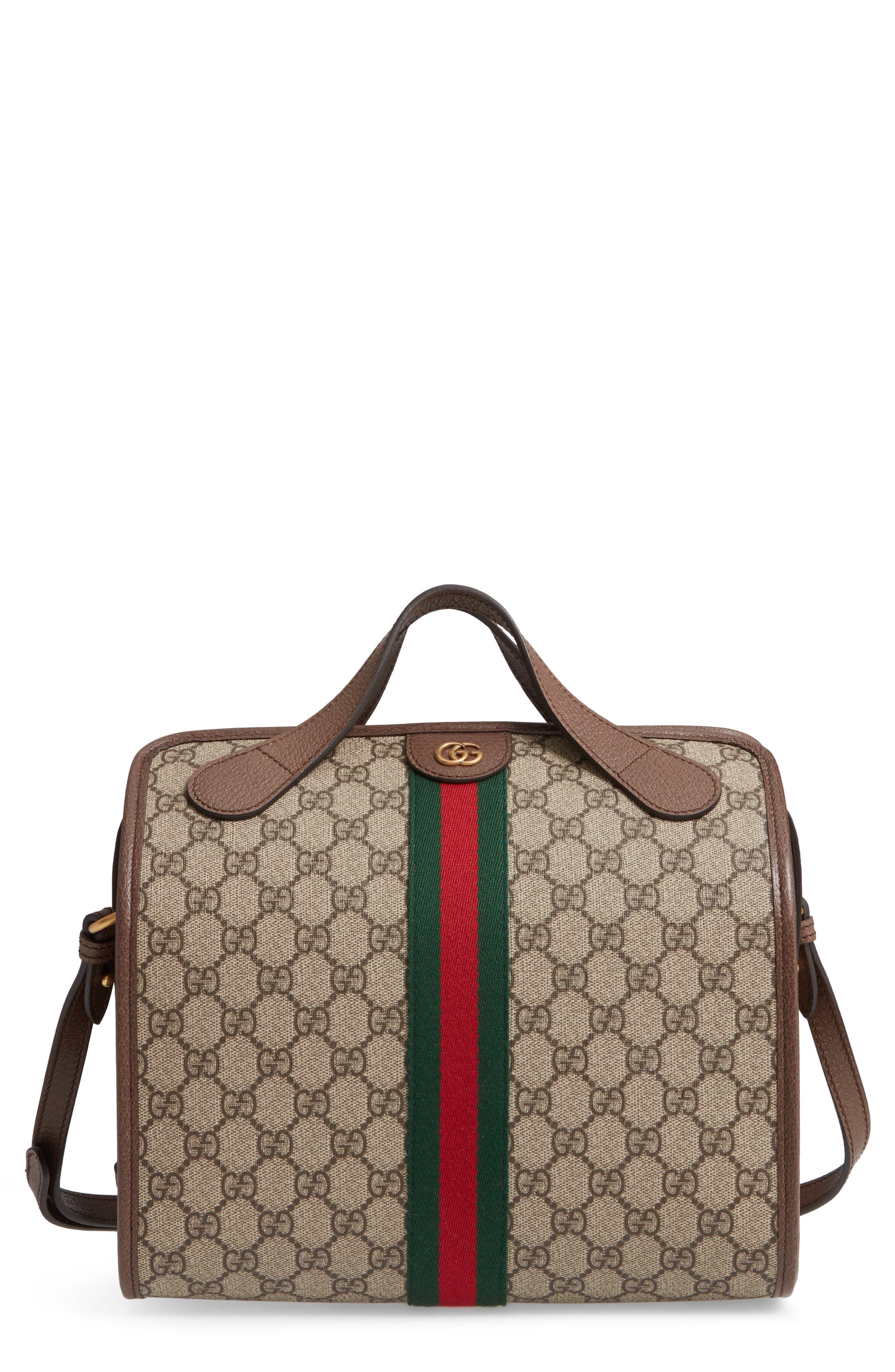 Gucci Small Leather Duffel Bag in Natural for Men - Lyst