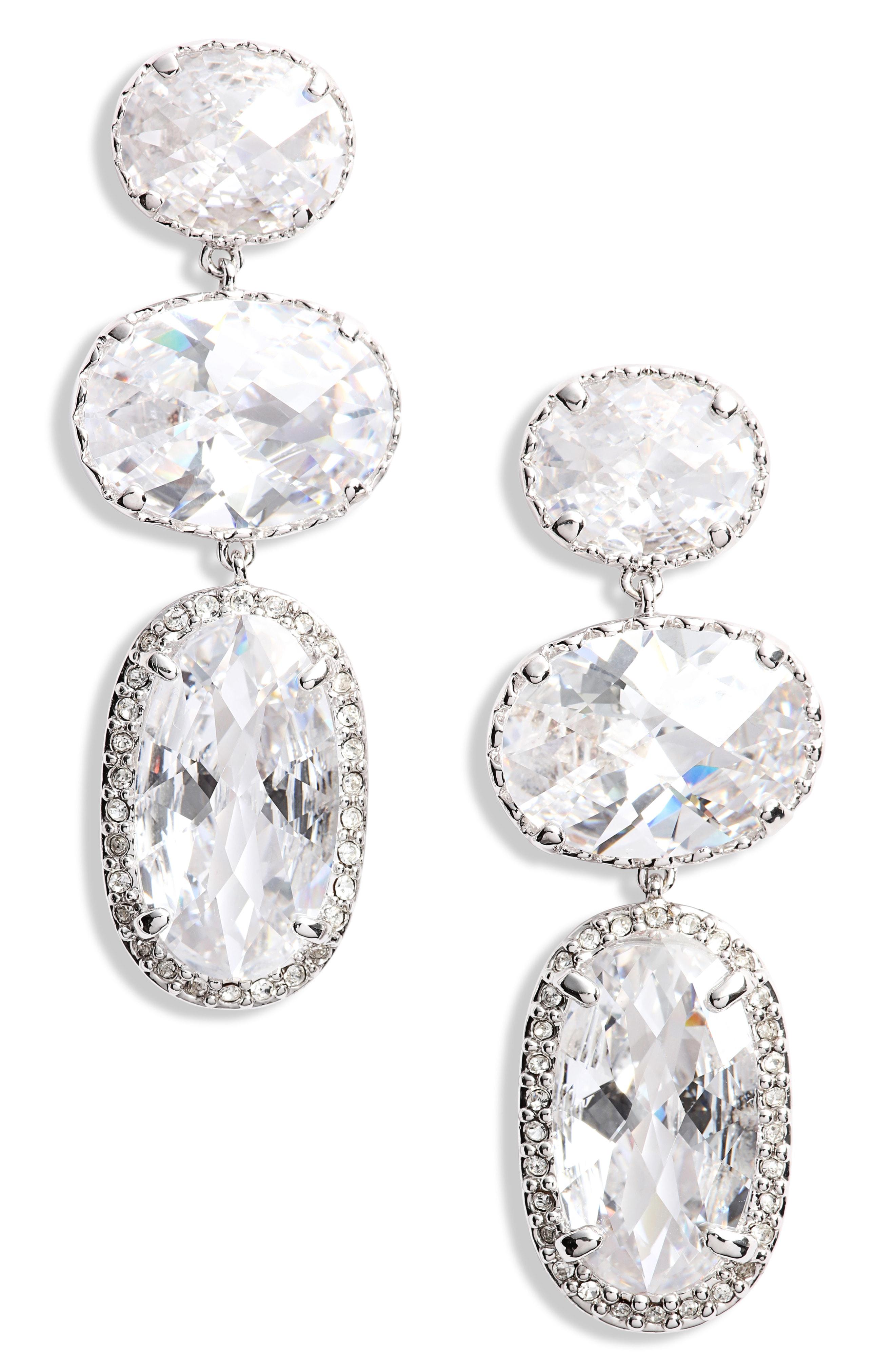 Lyst Nordstrom Triple Stone Drop Earrings In Metallic Nordstrom
