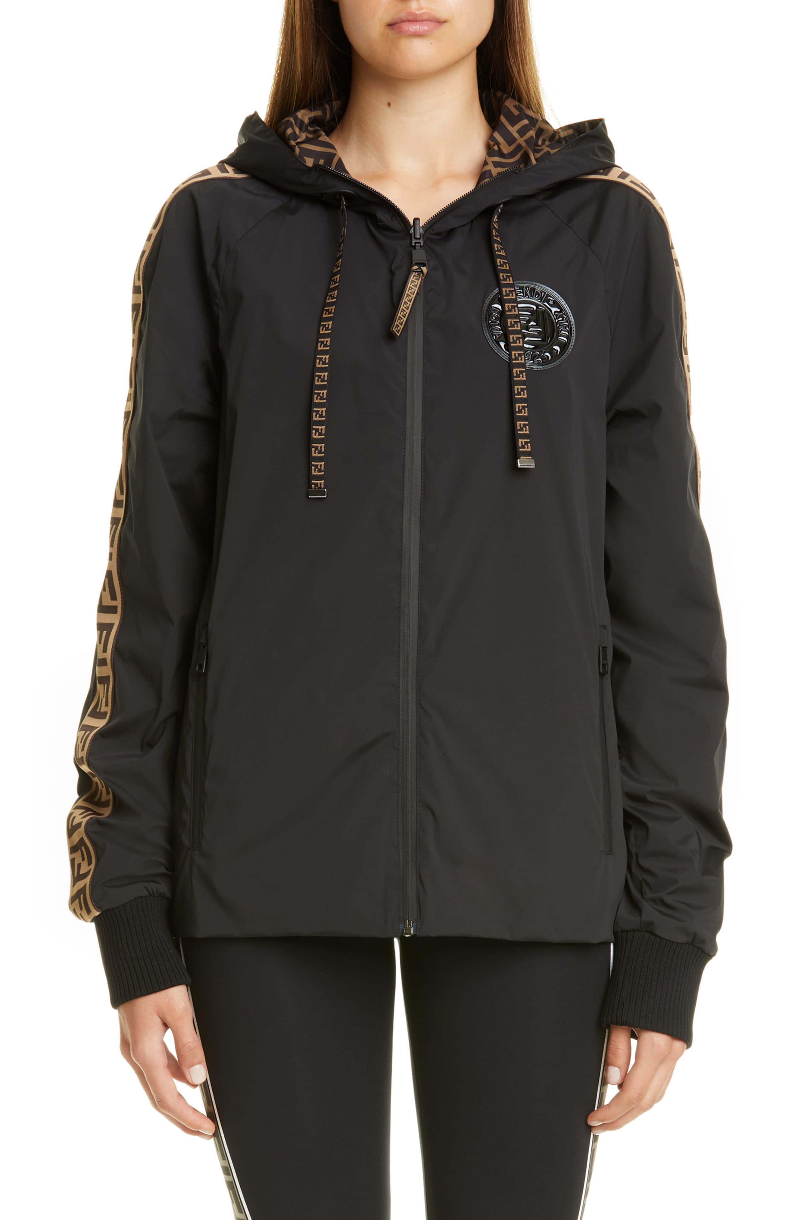 Fendi Reversible Ff Logo Hooded Jacket  in Black Lyst