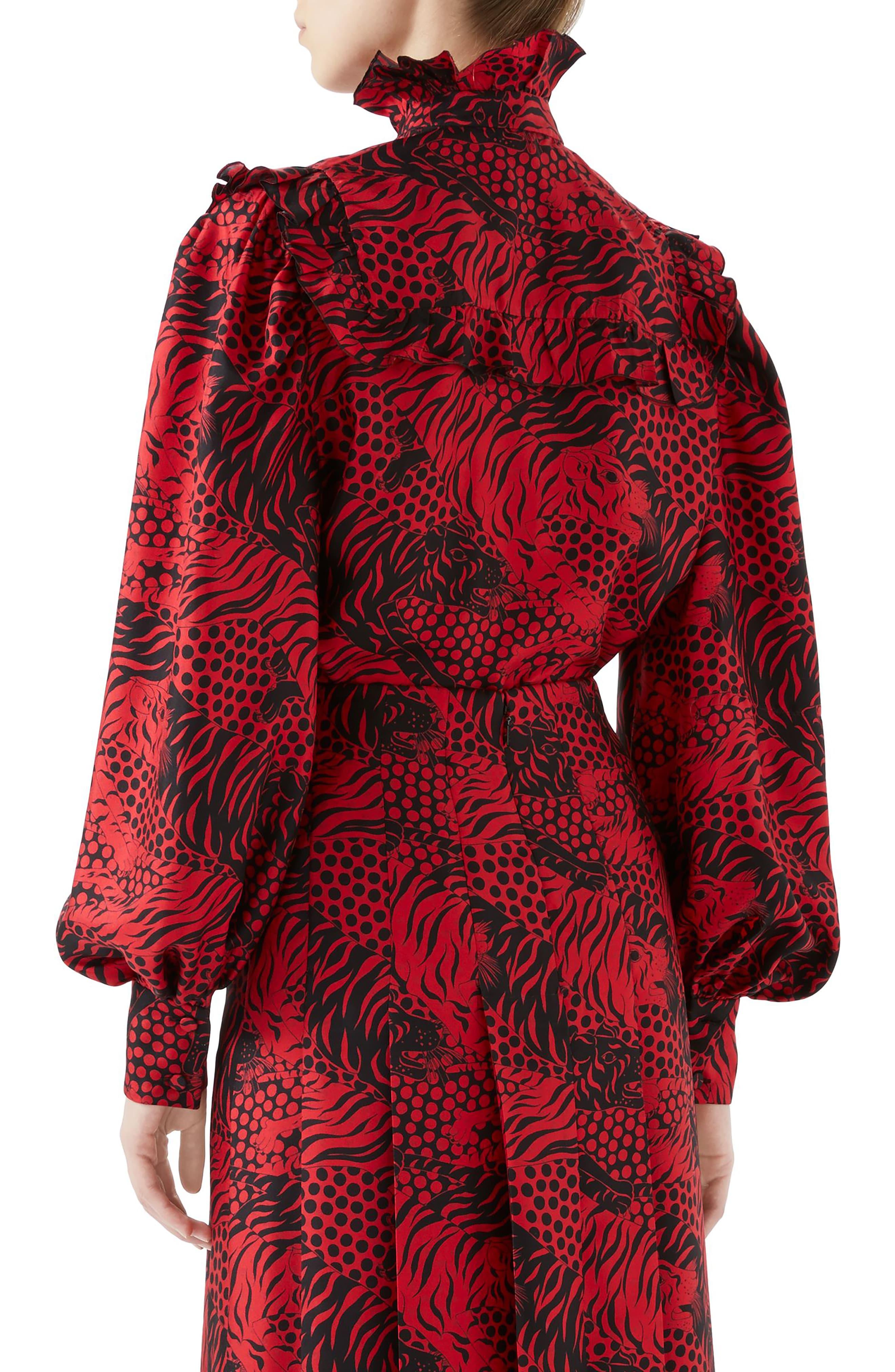 gucci tie neck blouse