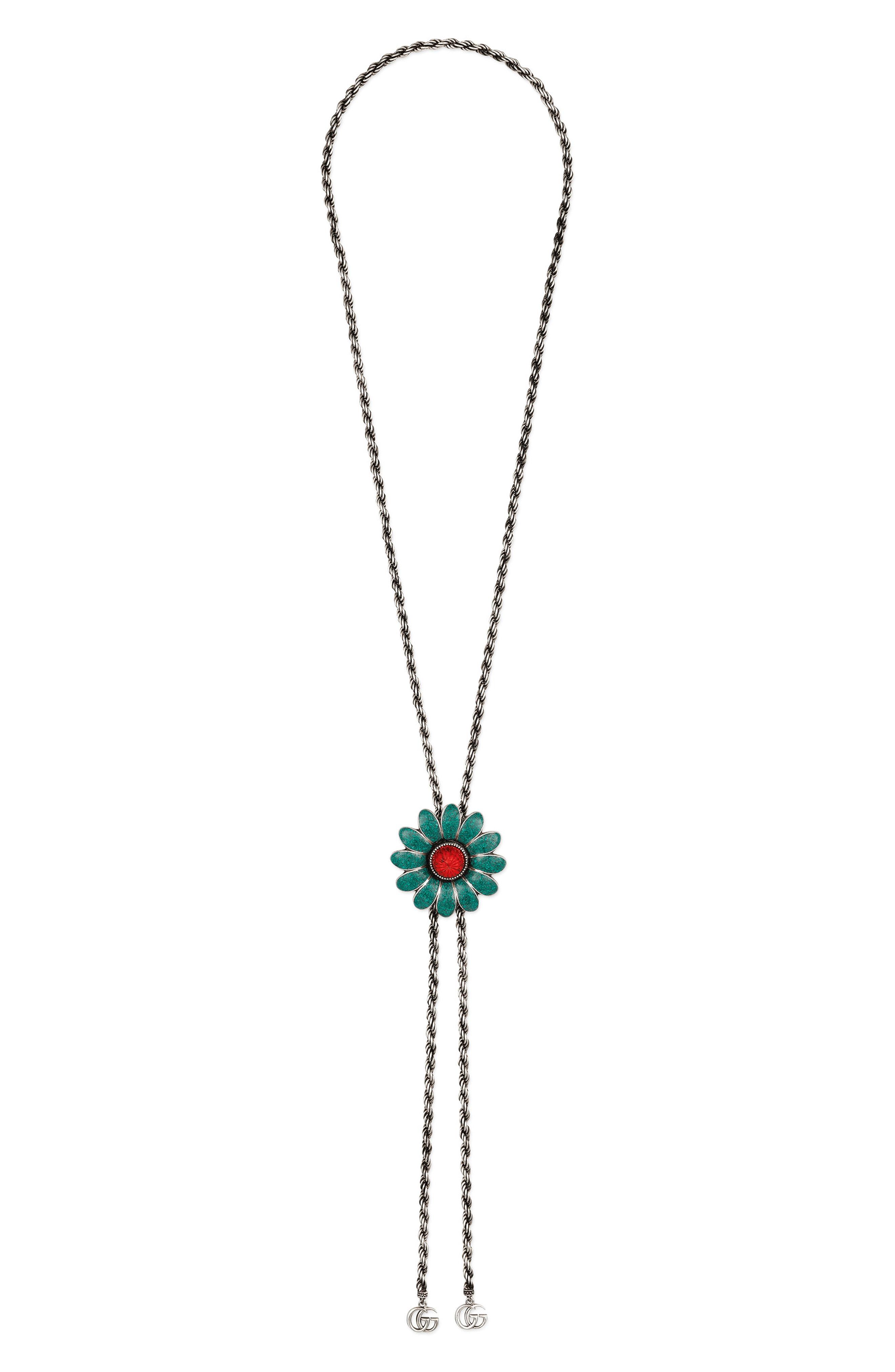 Lyst - Gucci Gg Marmont Bolo Necklace in Metallic
