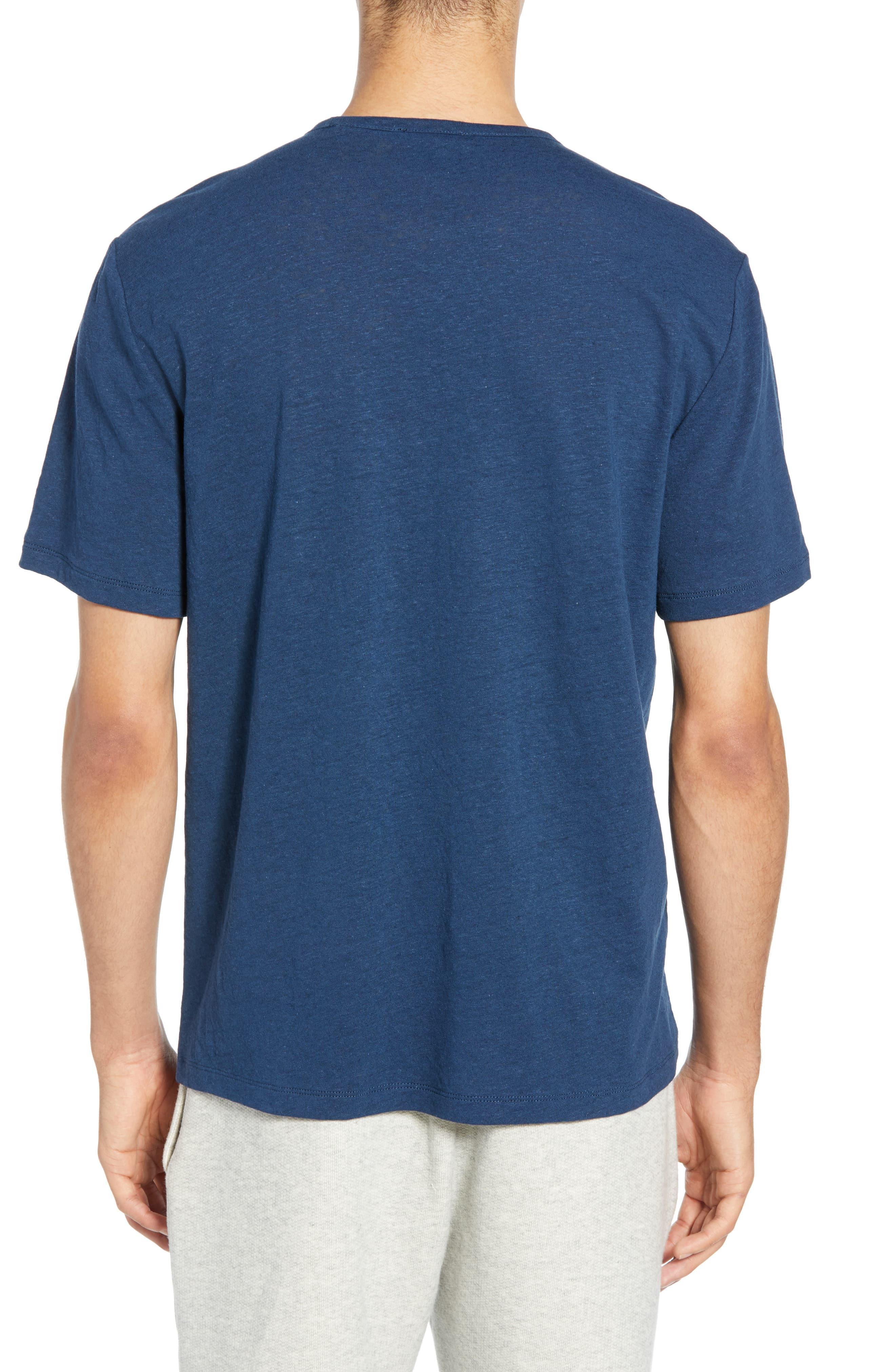 Vince Slim Fit Linen & Cotton T-shirt in Blue for Men - Lyst