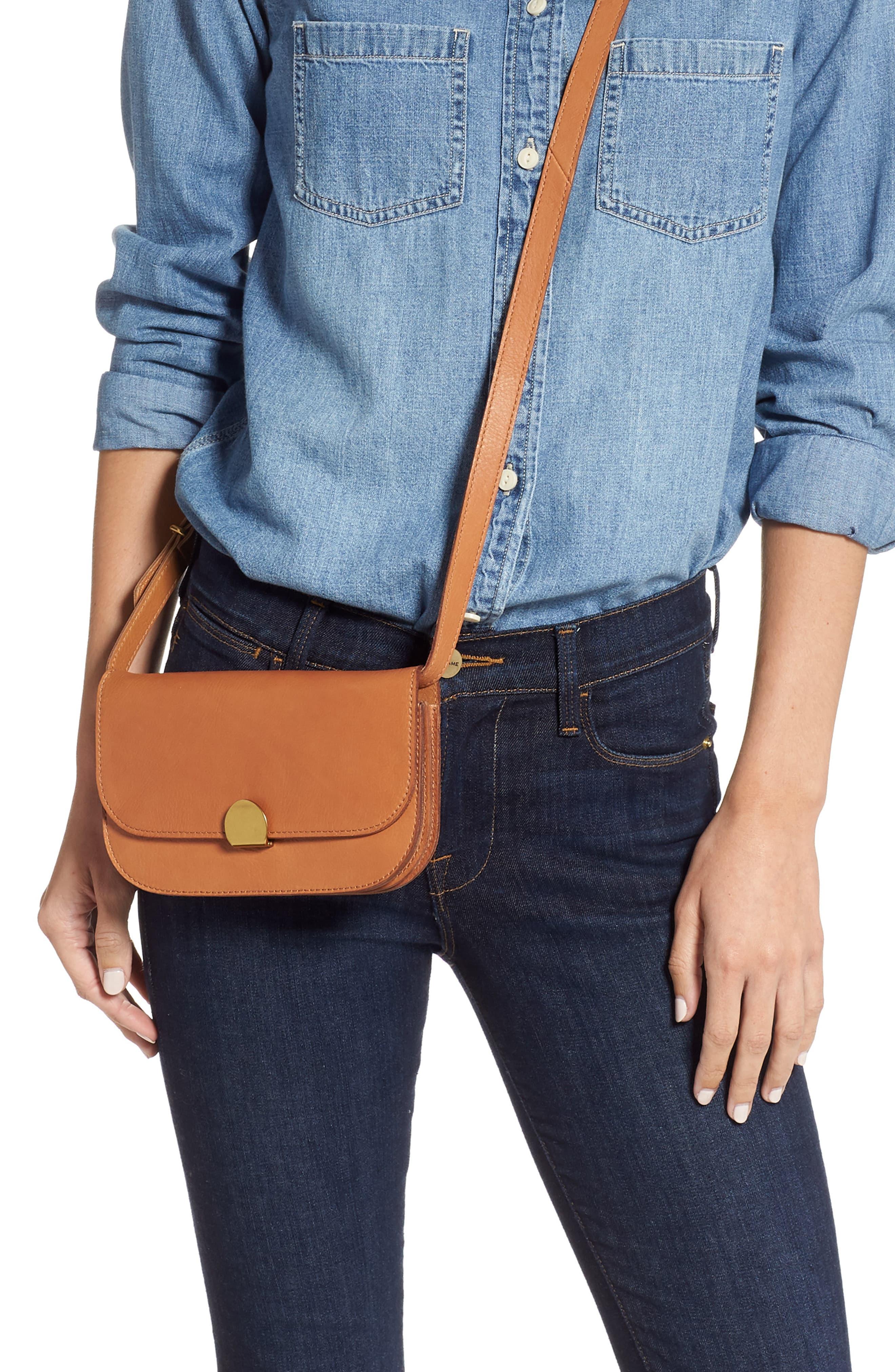 Madewell The Abroad Leather Convertible Crossbody Bag in Desert Camel ...