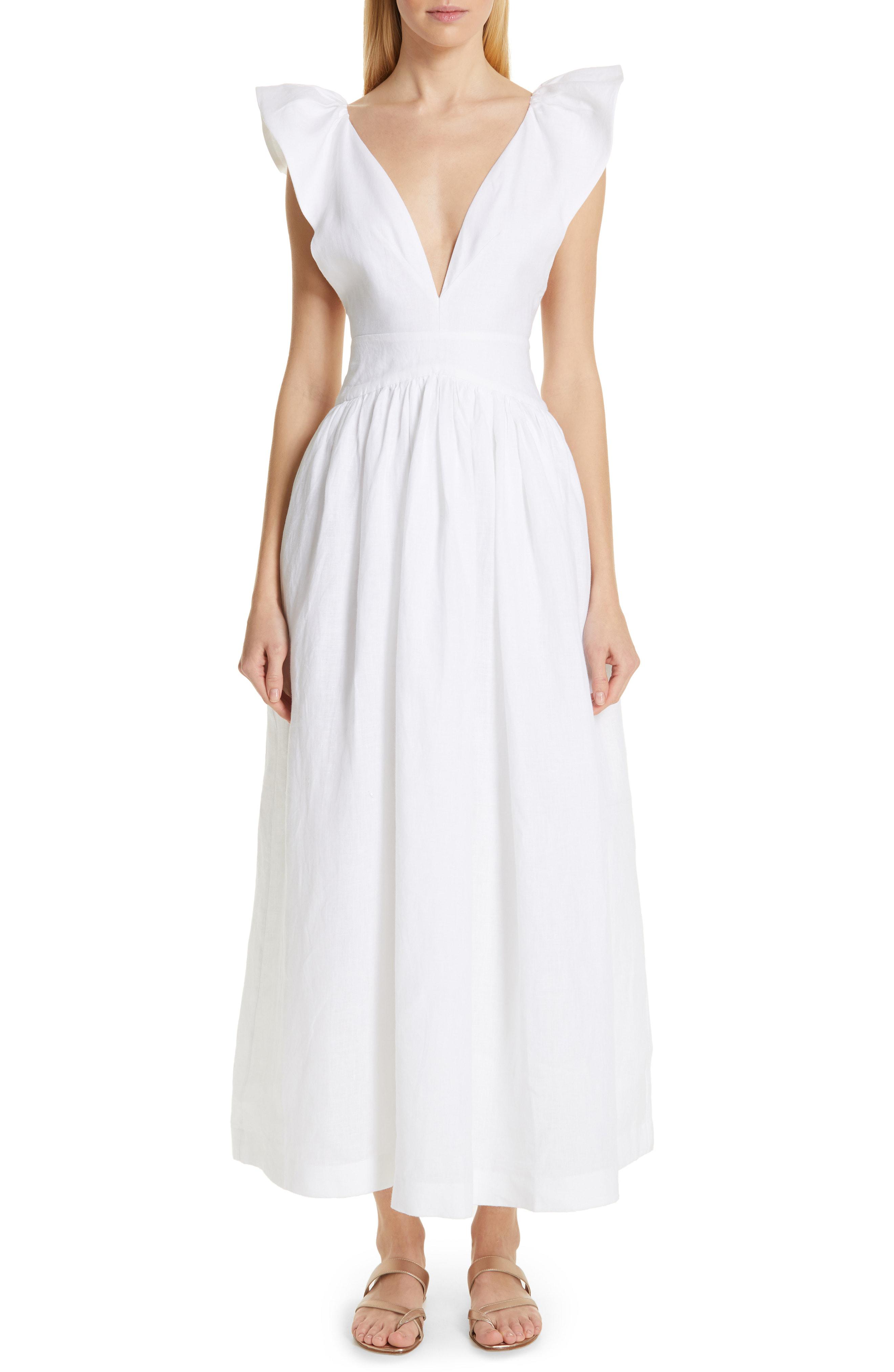 Lyst - Kalita Persephone Linen Maxi Dress in White