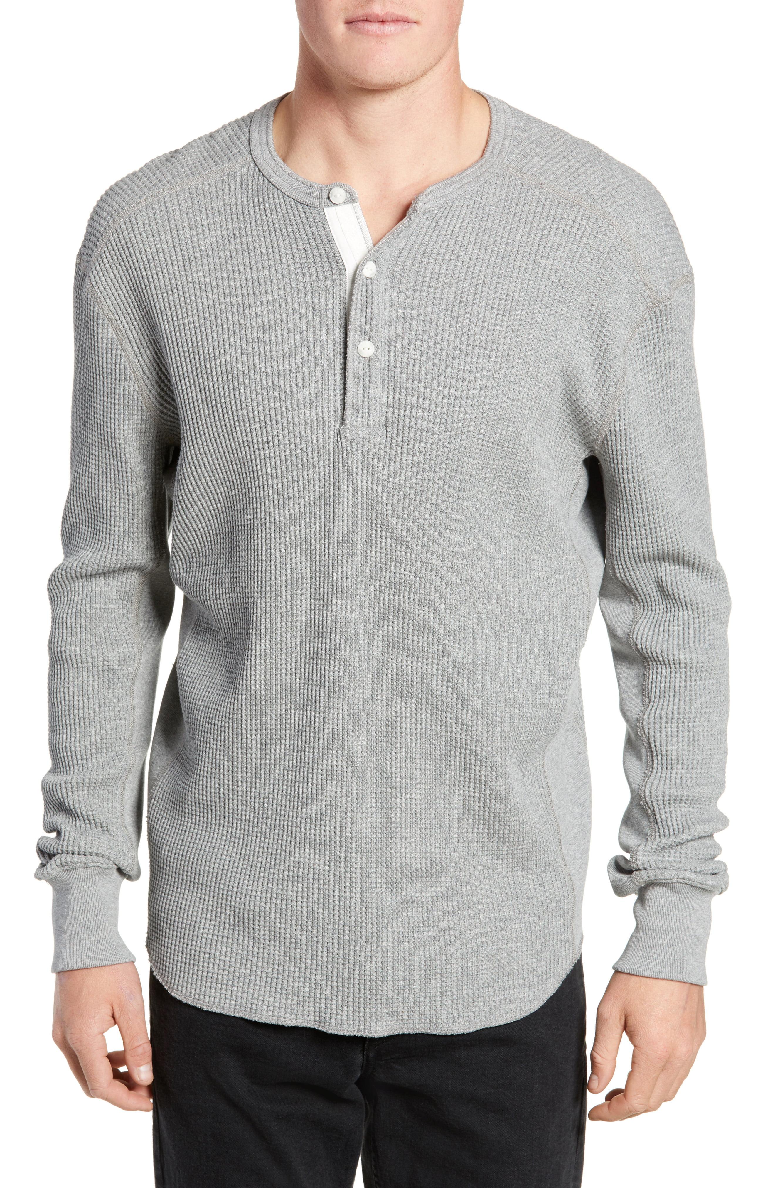 Lyst Rag & Bone Waffle Knit Long Sleeve Henley in Gray for Men