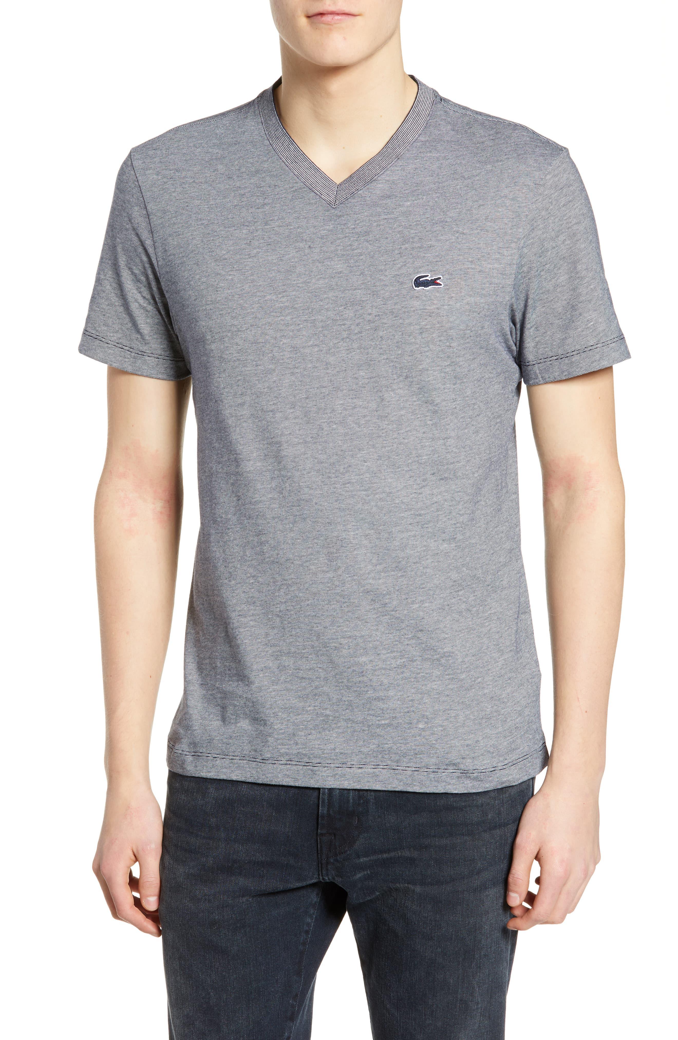 Lacoste Regular Fit V-neck T-shirt in Gray for Men - Lyst