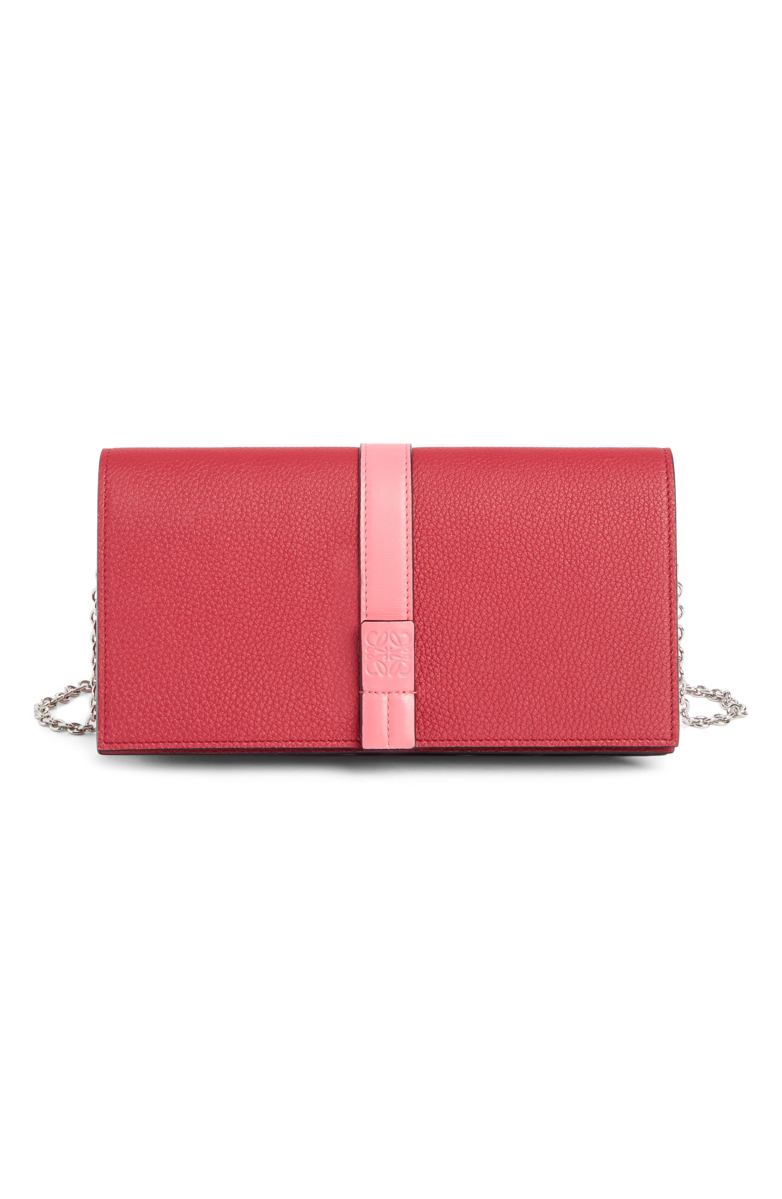 Loewe Leather Wallet On A Chain in Pink - Lyst