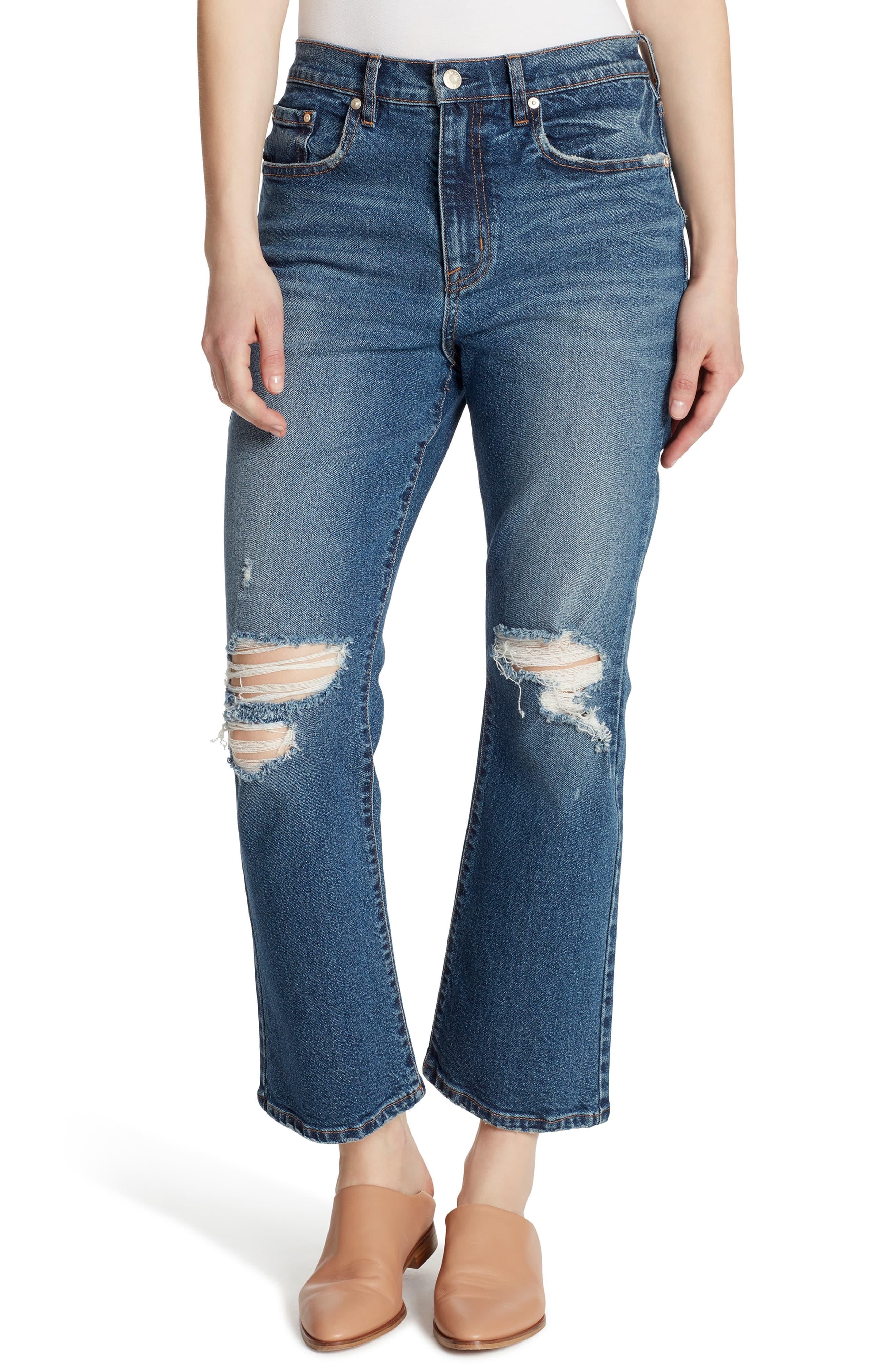 mile high crop flare jeans