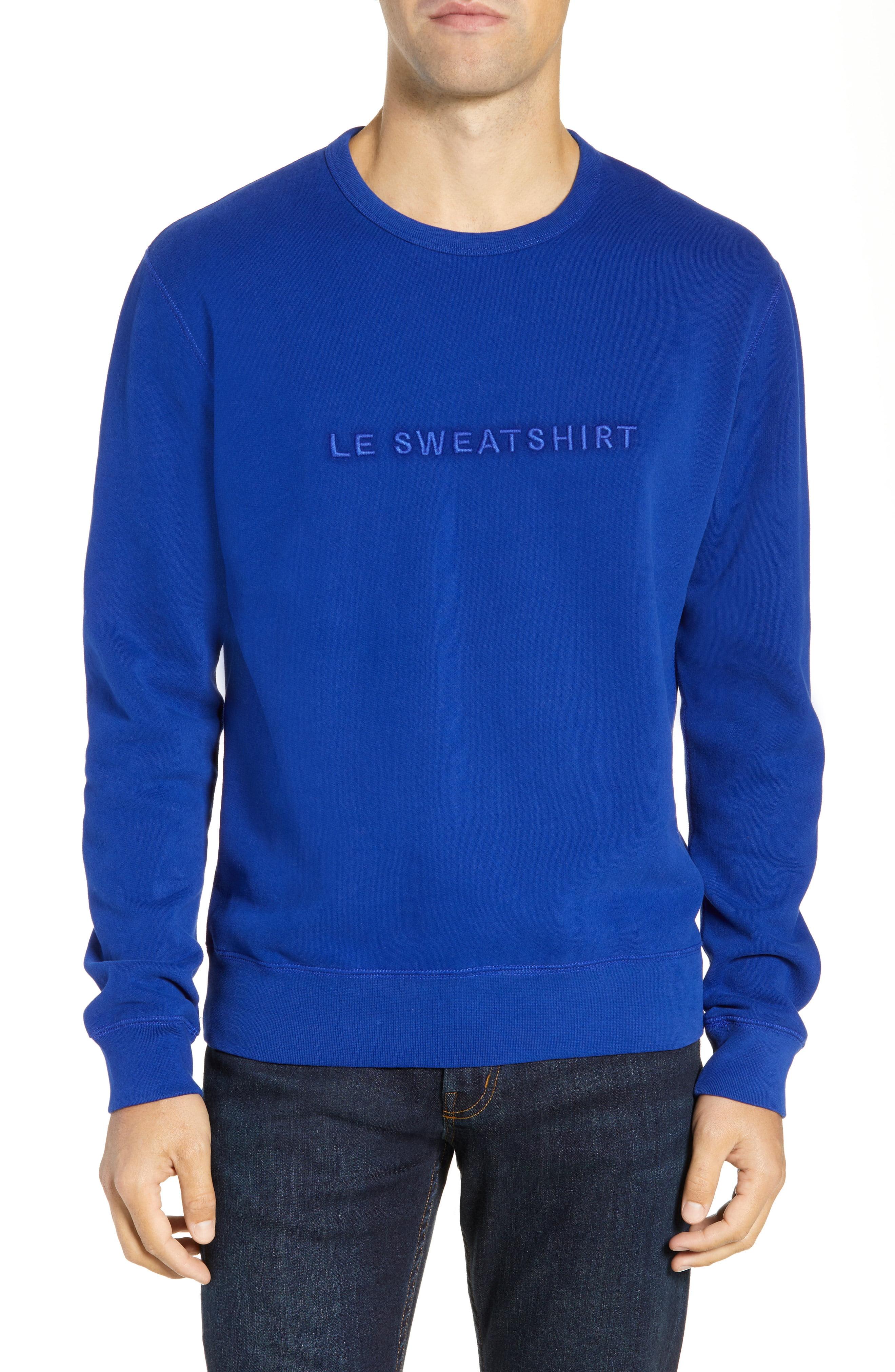 blue sweat shirt