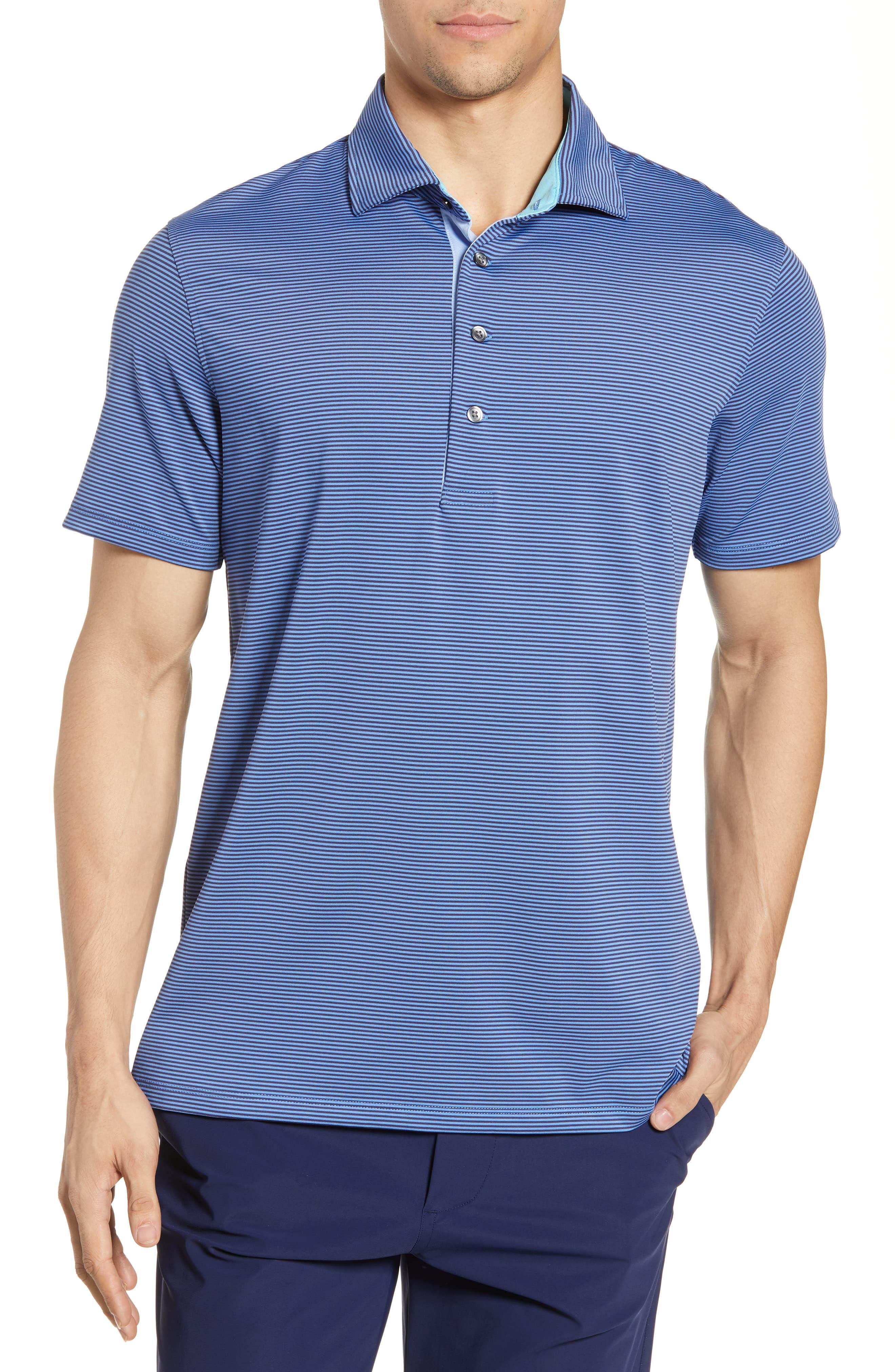 Greyson Saranac Stripe Polo in Blue for Men - Lyst