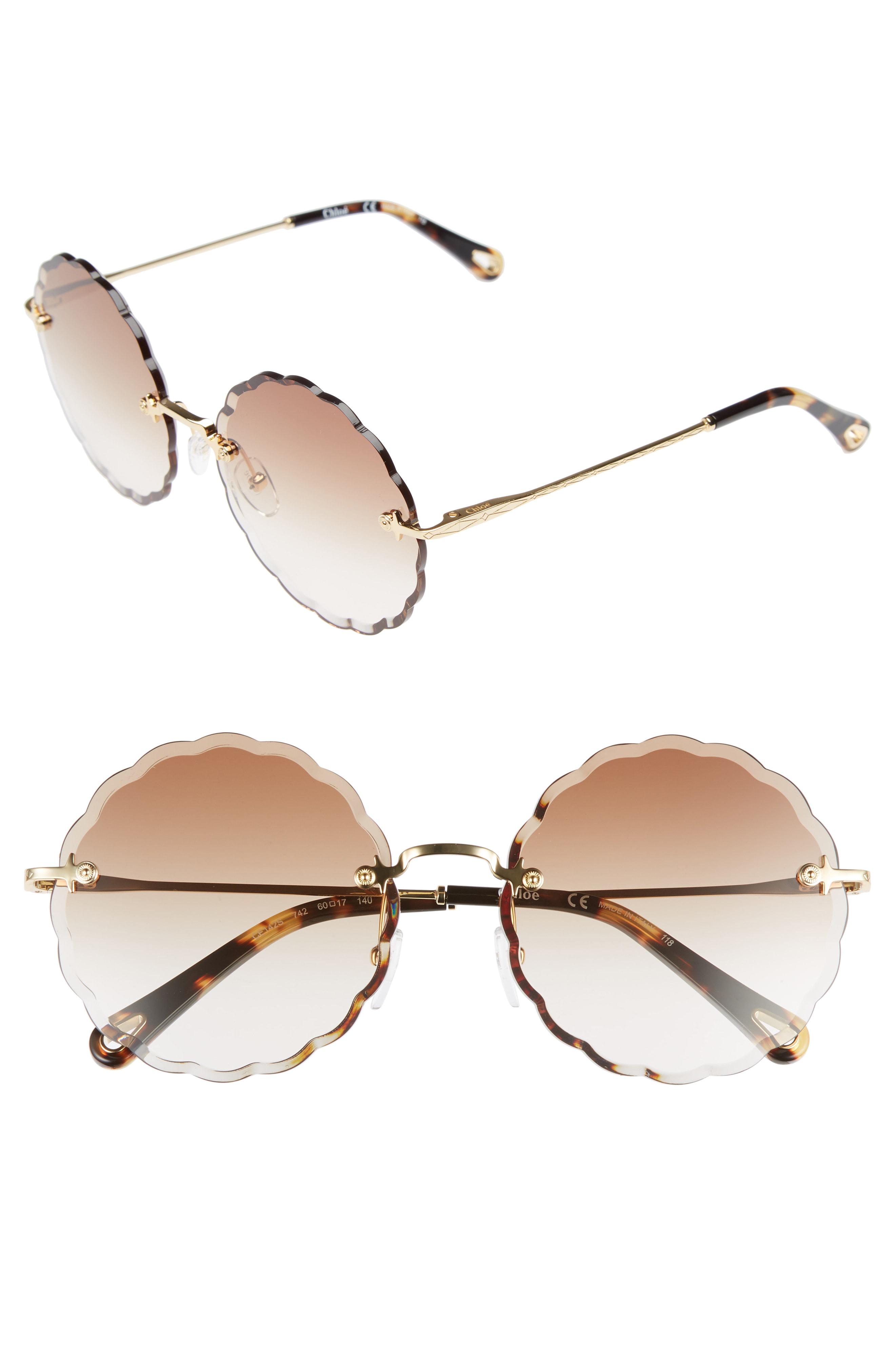 Lyst - Chlo\u00e9 Rosie 60mm Scalloped Rimless Sunglasses - - Save 4.761904761904759%