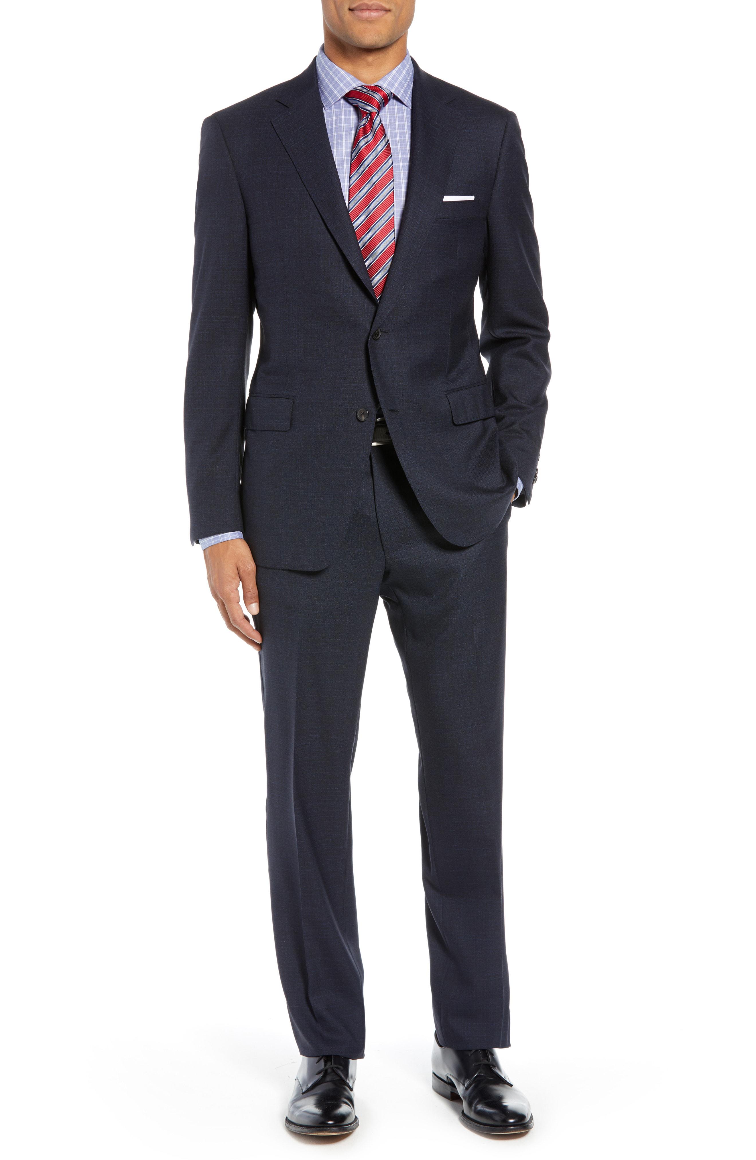 Lyst - Samuelsohn Classic Fit Solid Wool Suit in Blue for Men