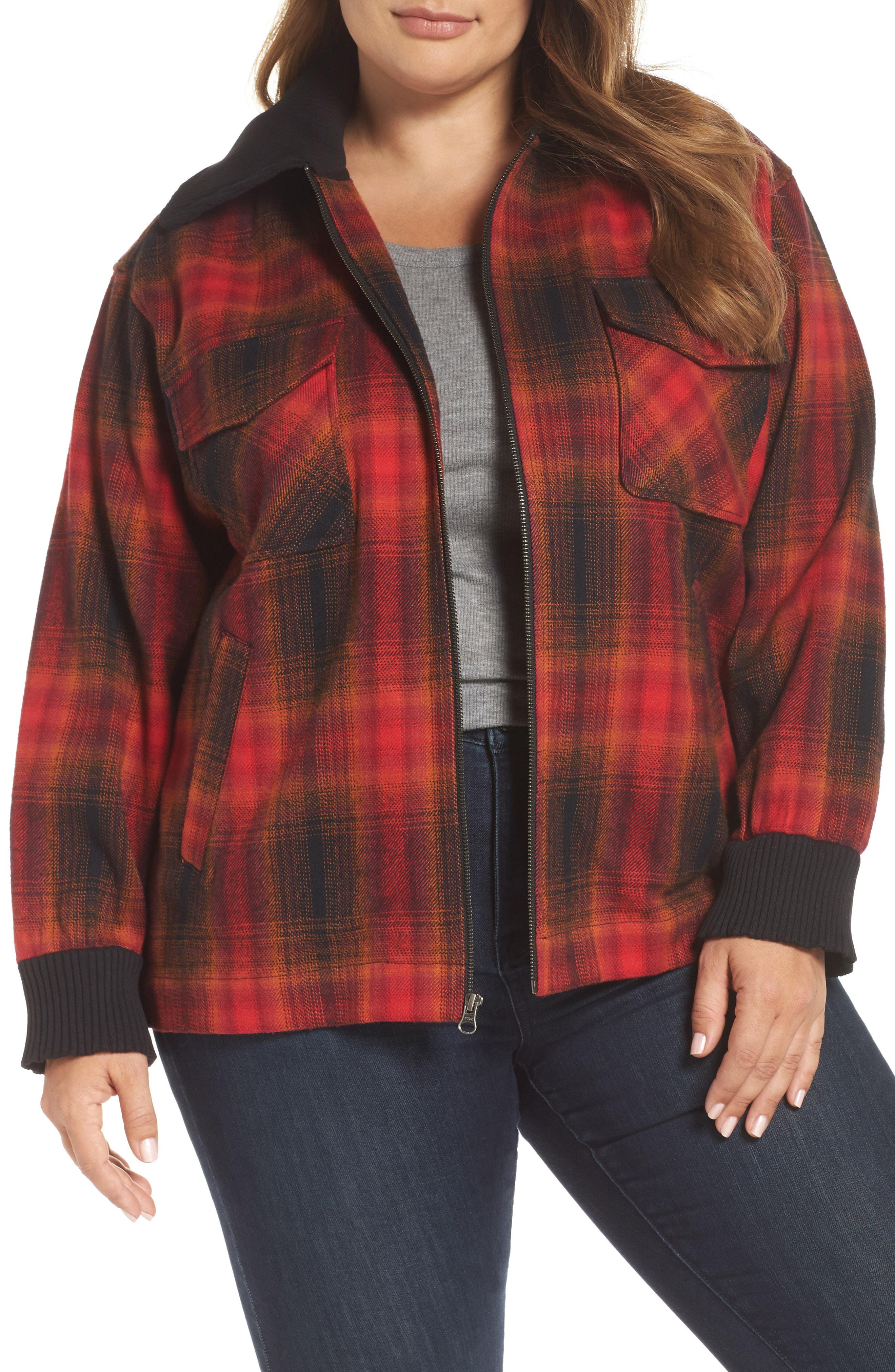 BP. Plaid Barn Jacket in Black - Lyst