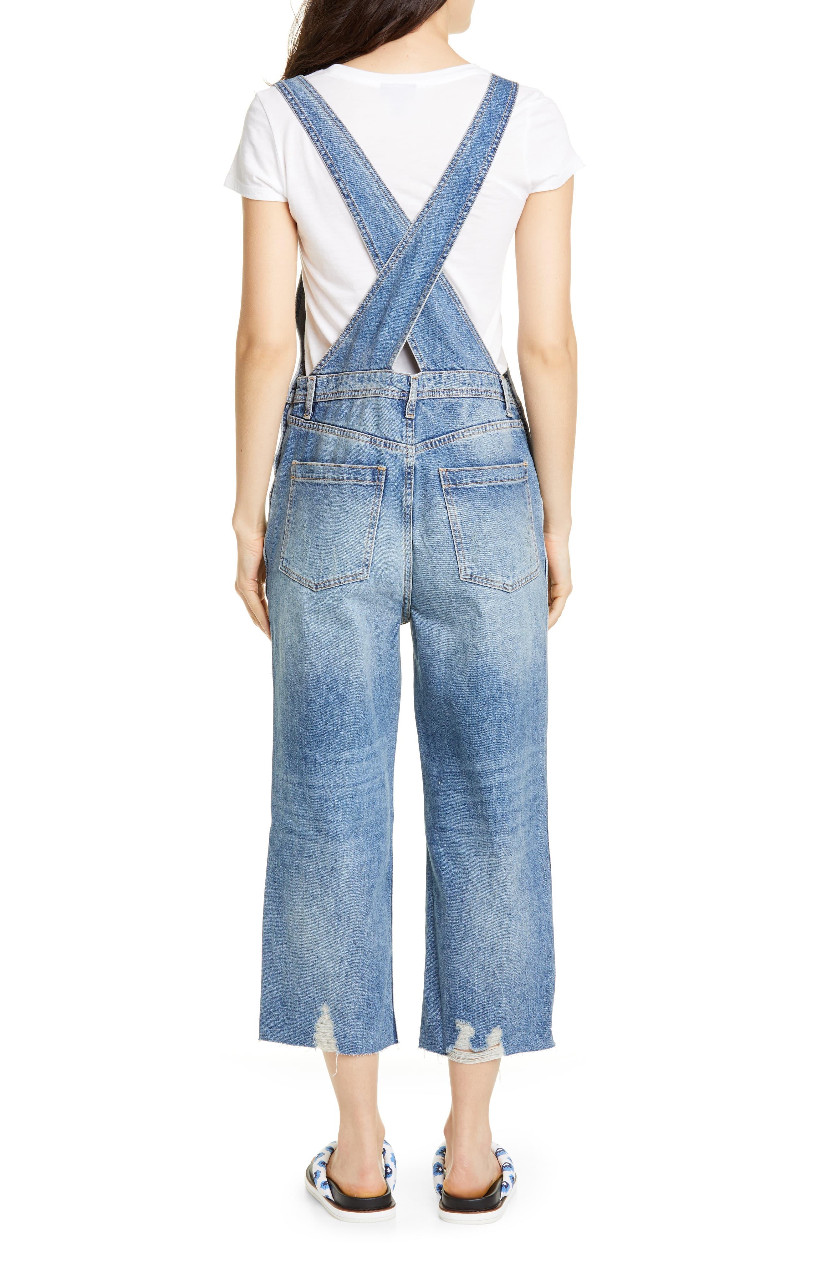 Free People Baggy Boyfriend Overalls in Blue Lyst