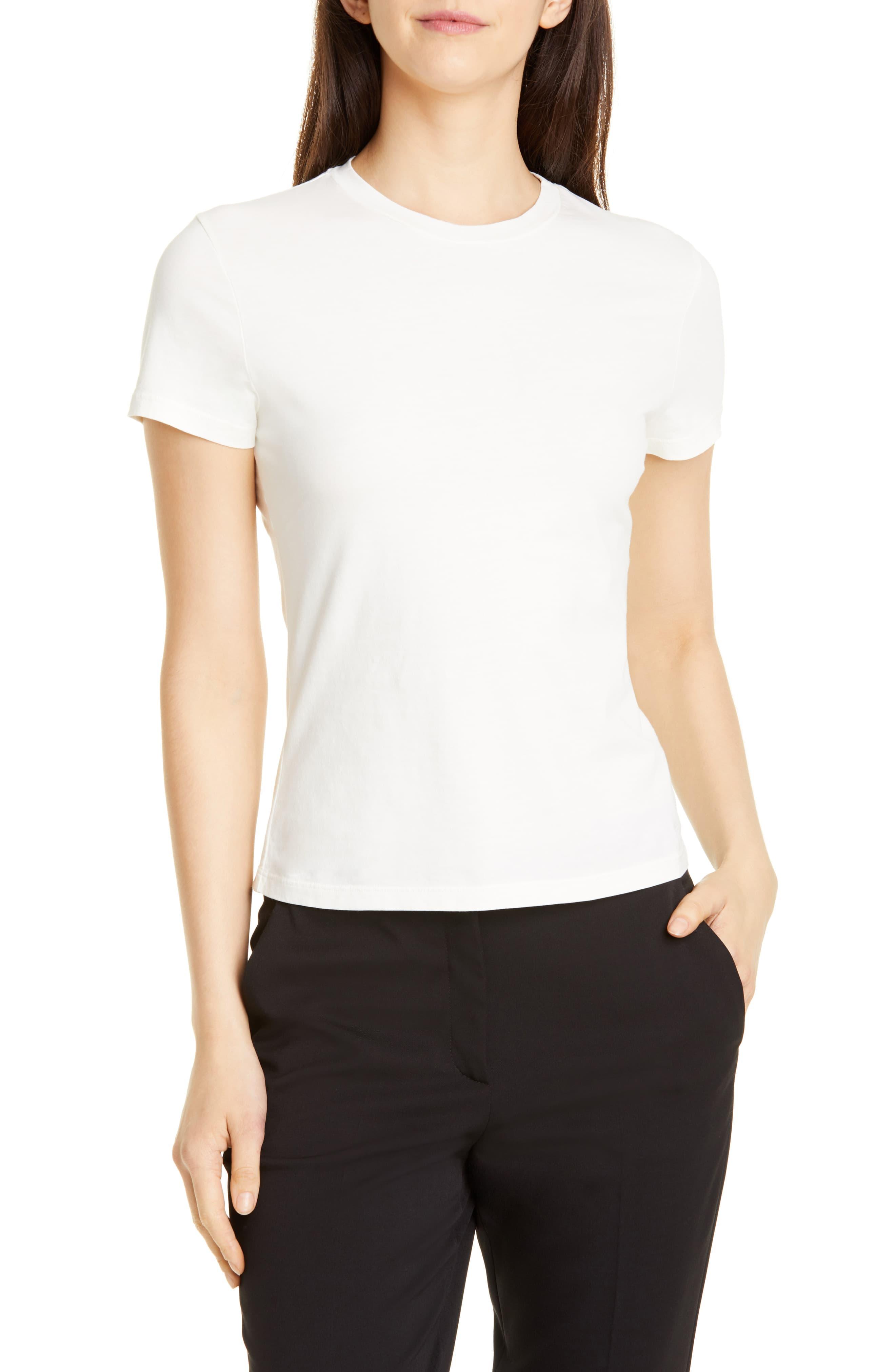 Theory Pima Cotton Tiny Tee in White - Lyst
