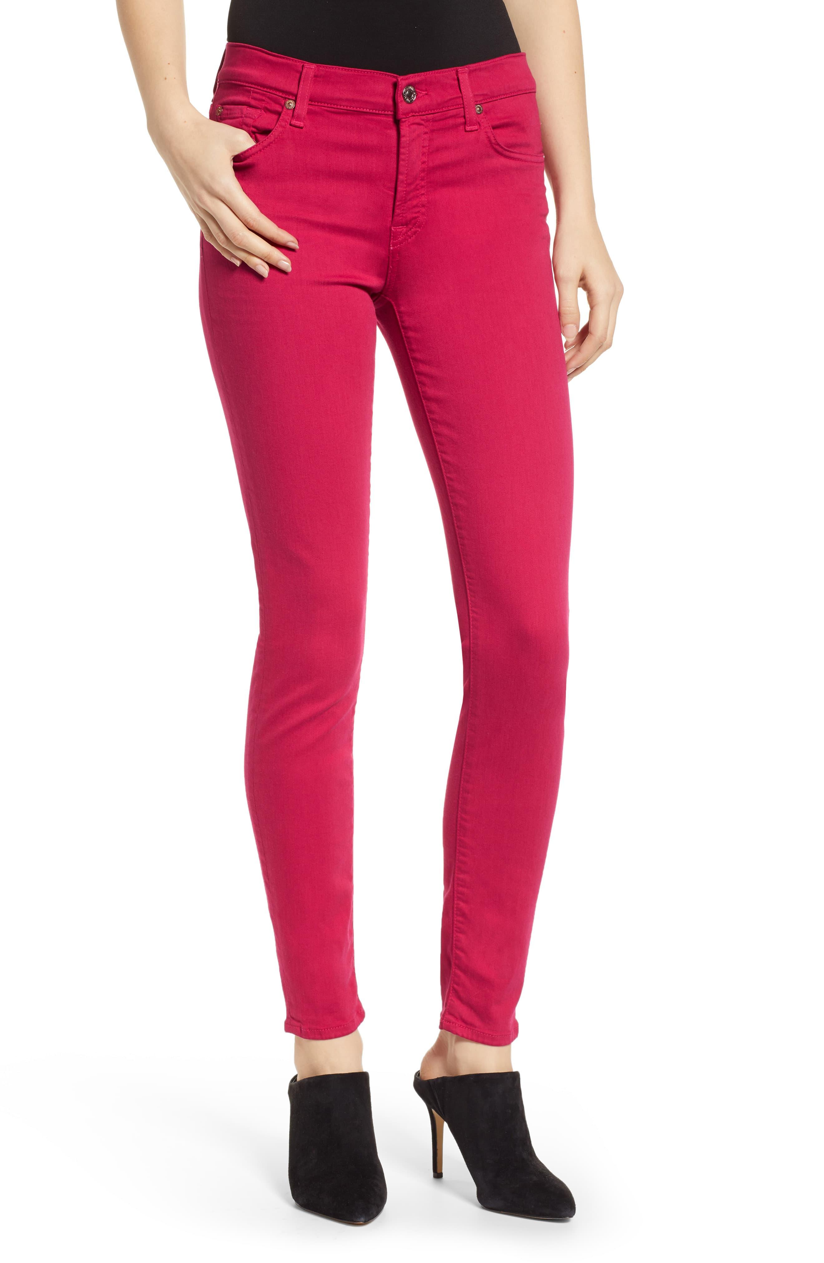 7 For All Mankind 7 For All Mankind The Ankle Skinny Jeans in Pink - Lyst