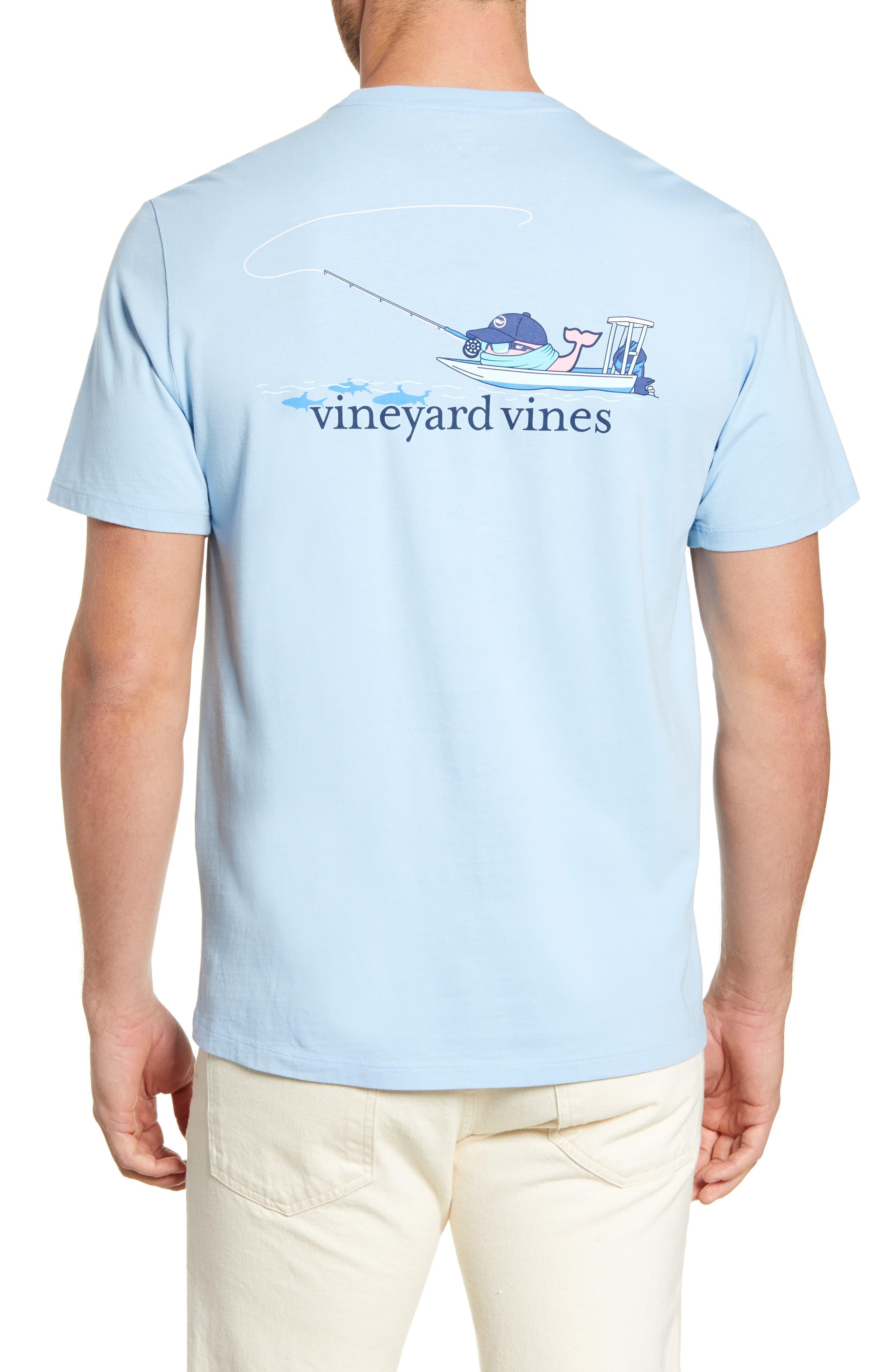 Vineyard Vines Fishing Whale Pocket Tshirt in Blue for