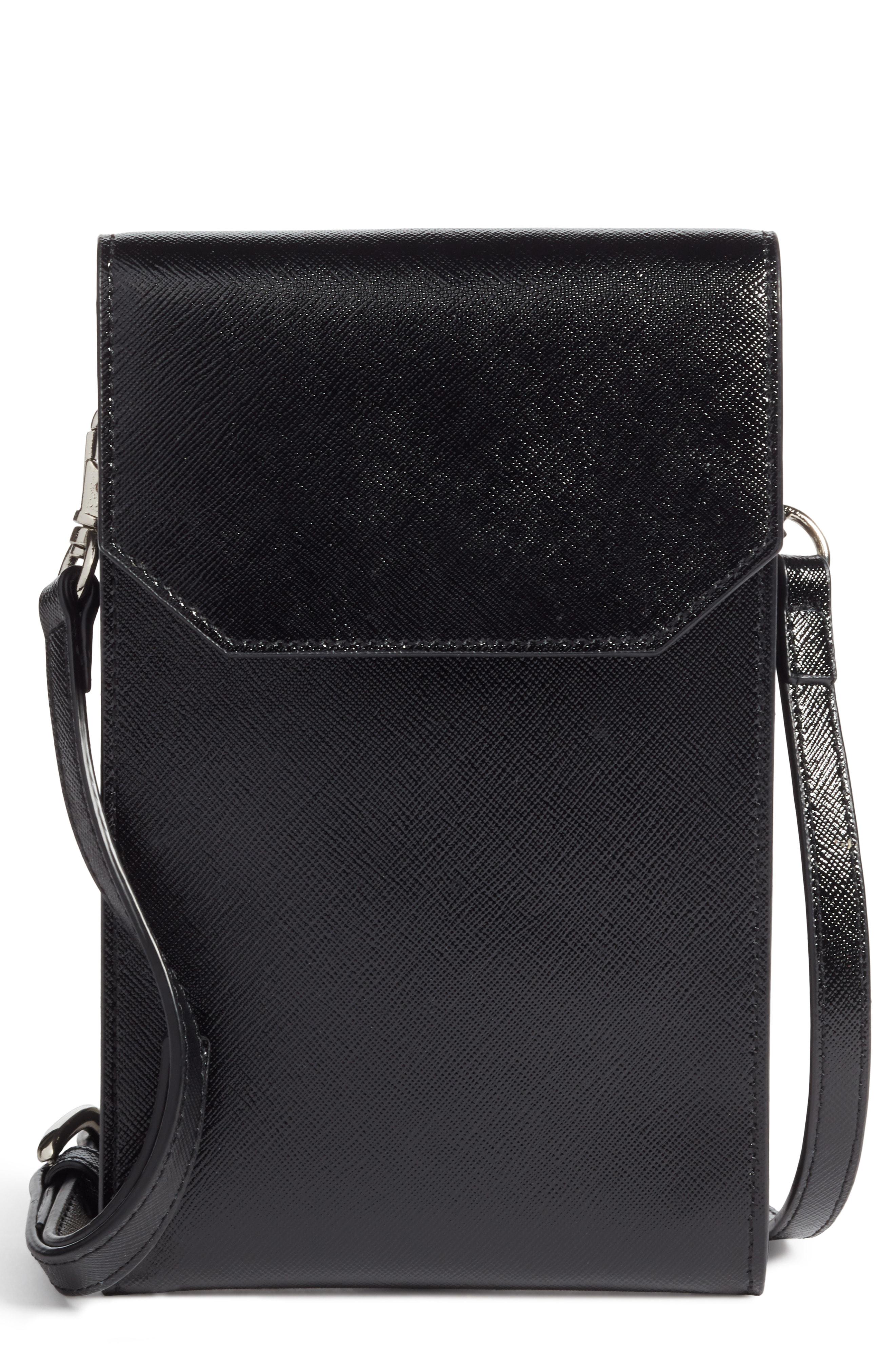 Lyst - Nordstrom Leather Phone Crossbody Bag - in Black