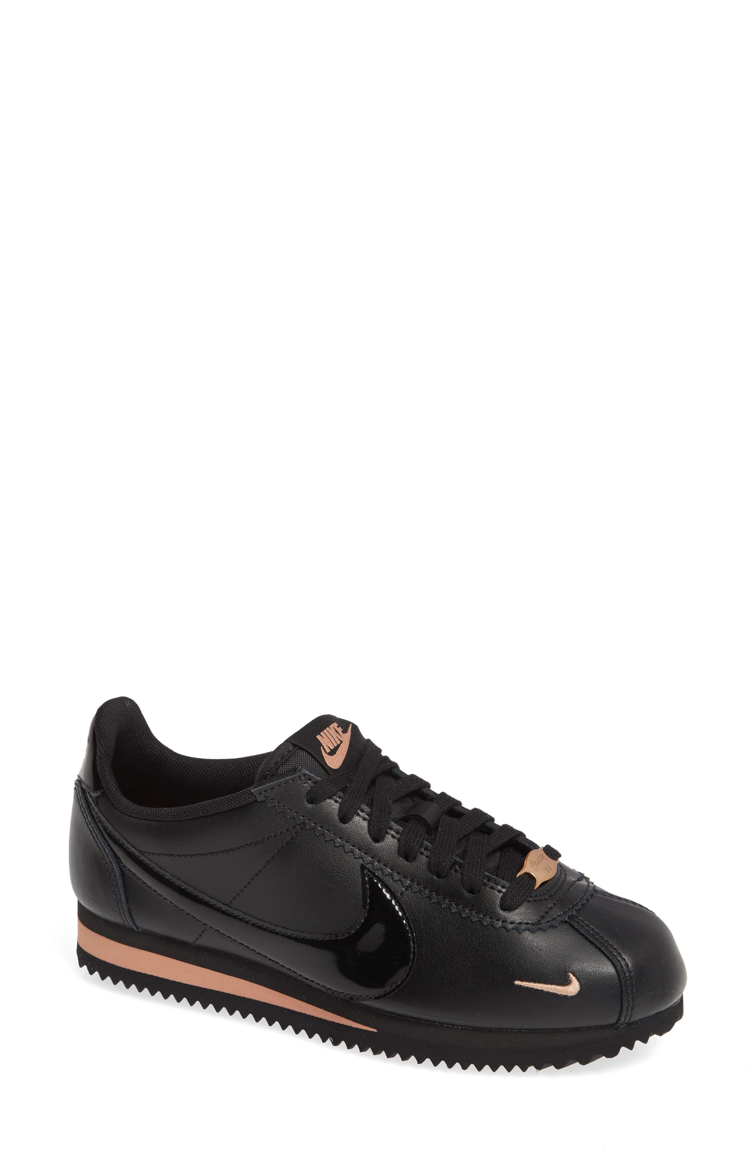 nike black and rose gold cortez