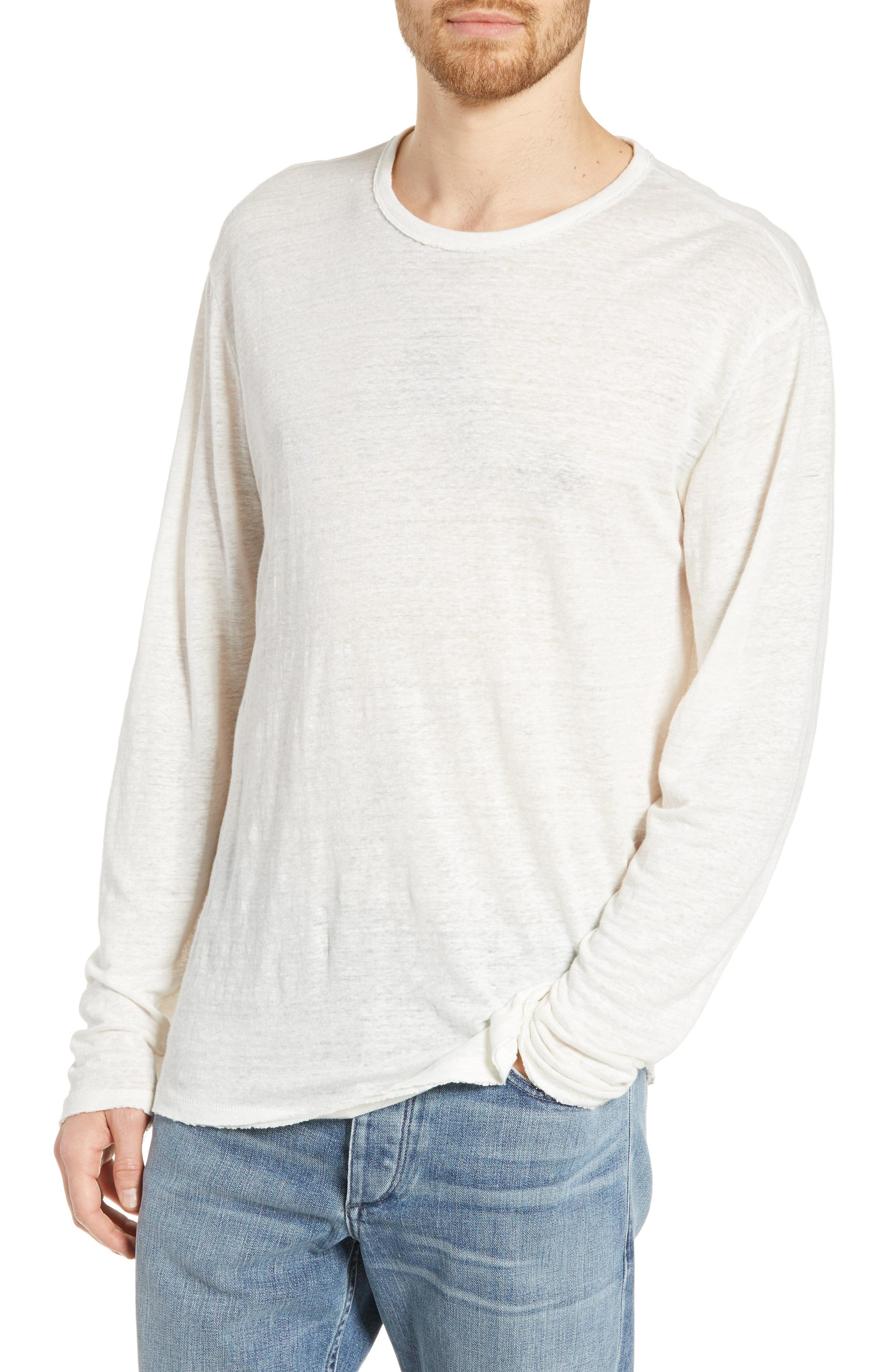 Lyst - Rag & Bone Owen Slim Fit Long Sleeve Linen T-shirt in Gray for Men