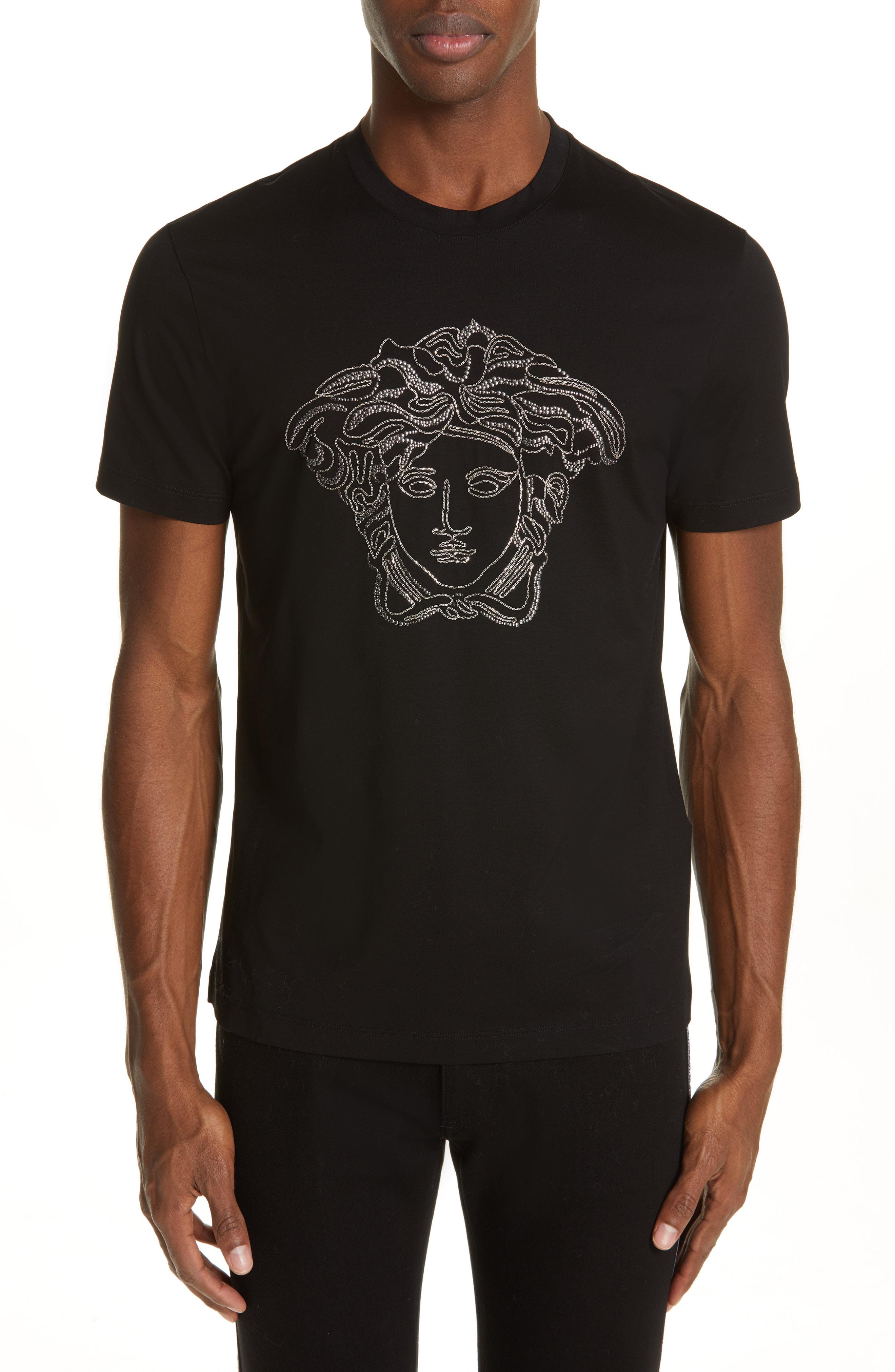 Lyst - Versace Beaded Medusa T-shirt in Black for Men - Save 79. ...