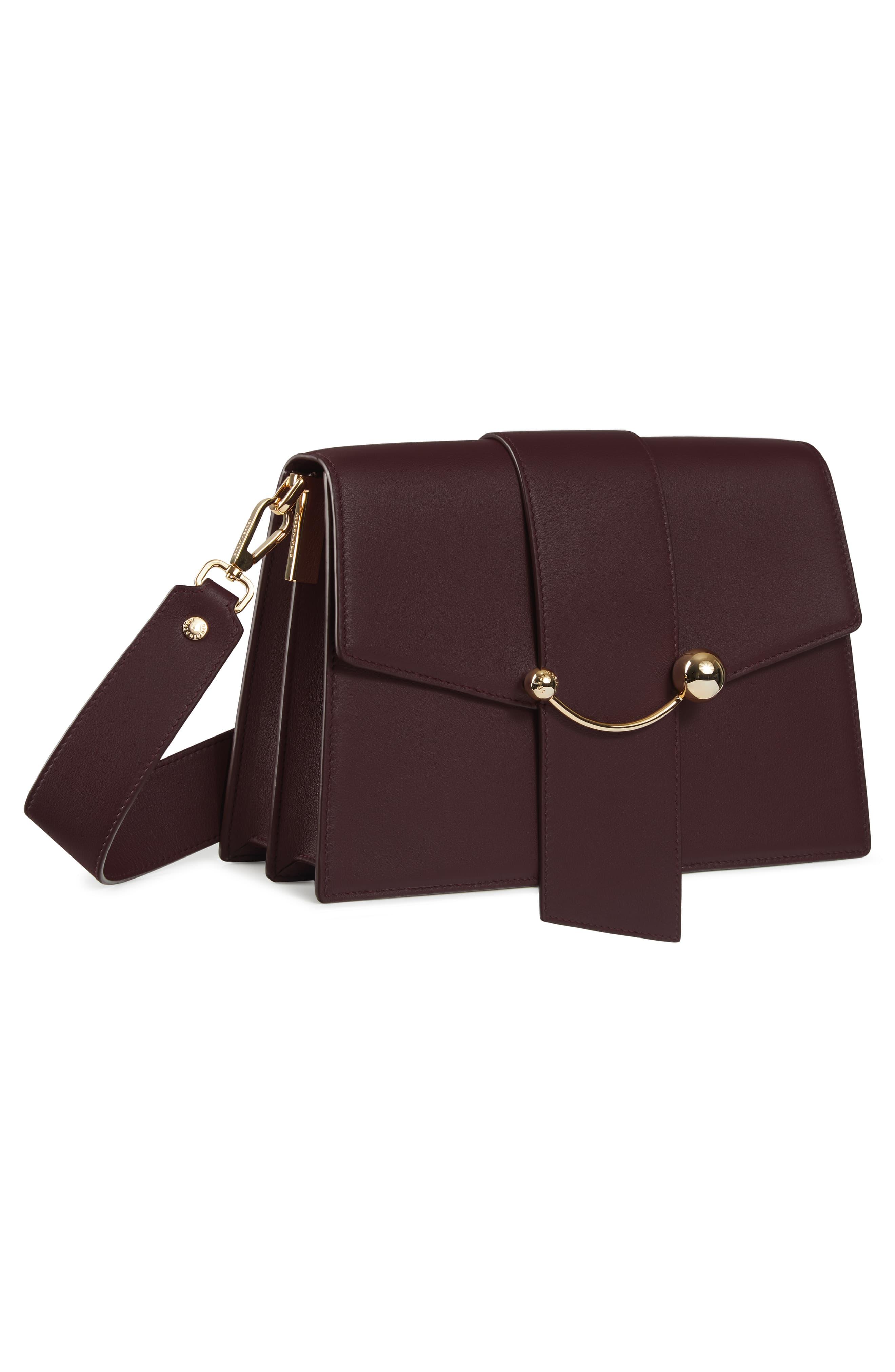 Strathberry Crescent Leather Shoulder Bag - Burgundy in Purple - Save 1 ...