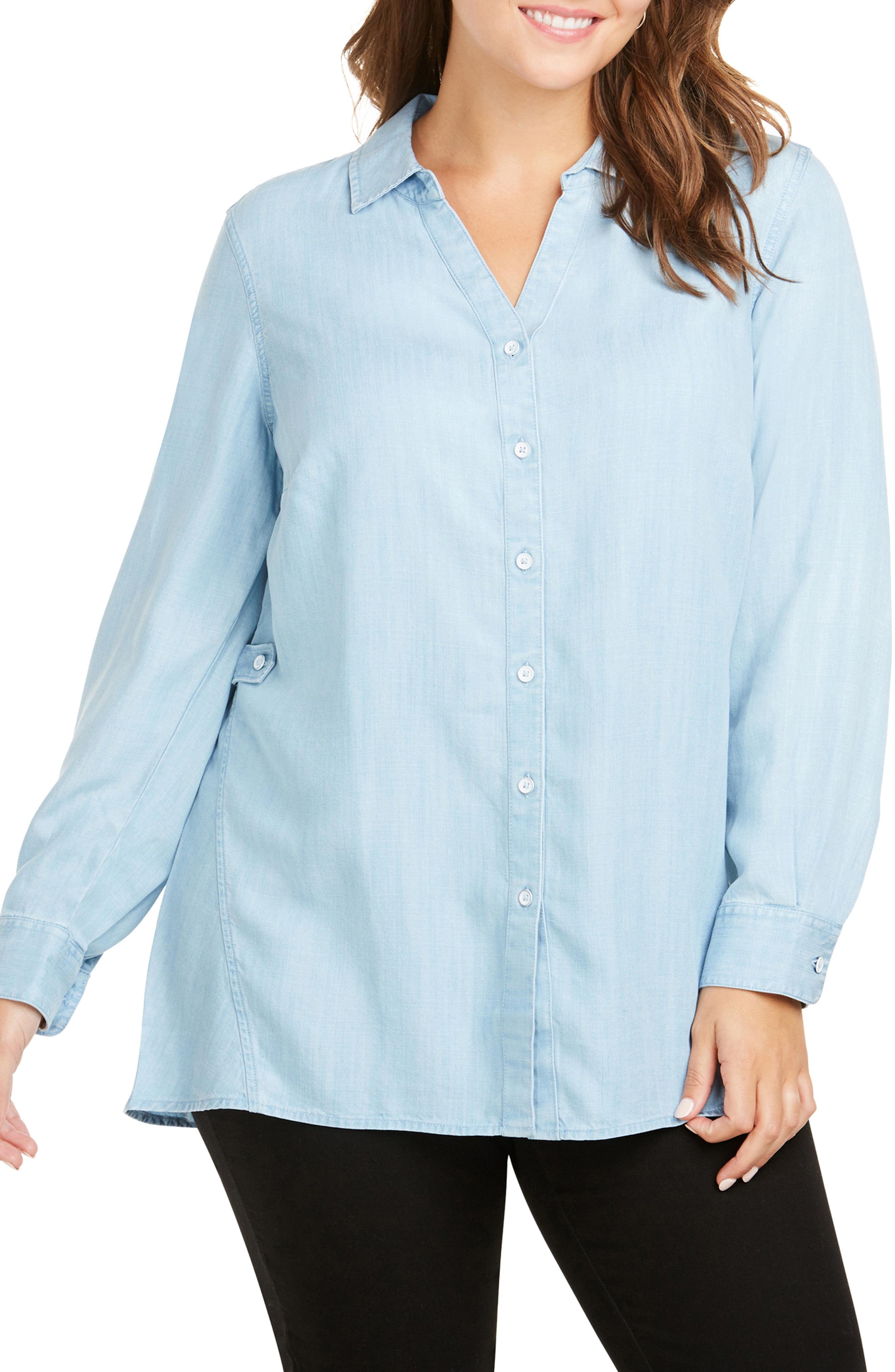 Lyst - Foxcroft Split Collar Button Down Shirt in Blue