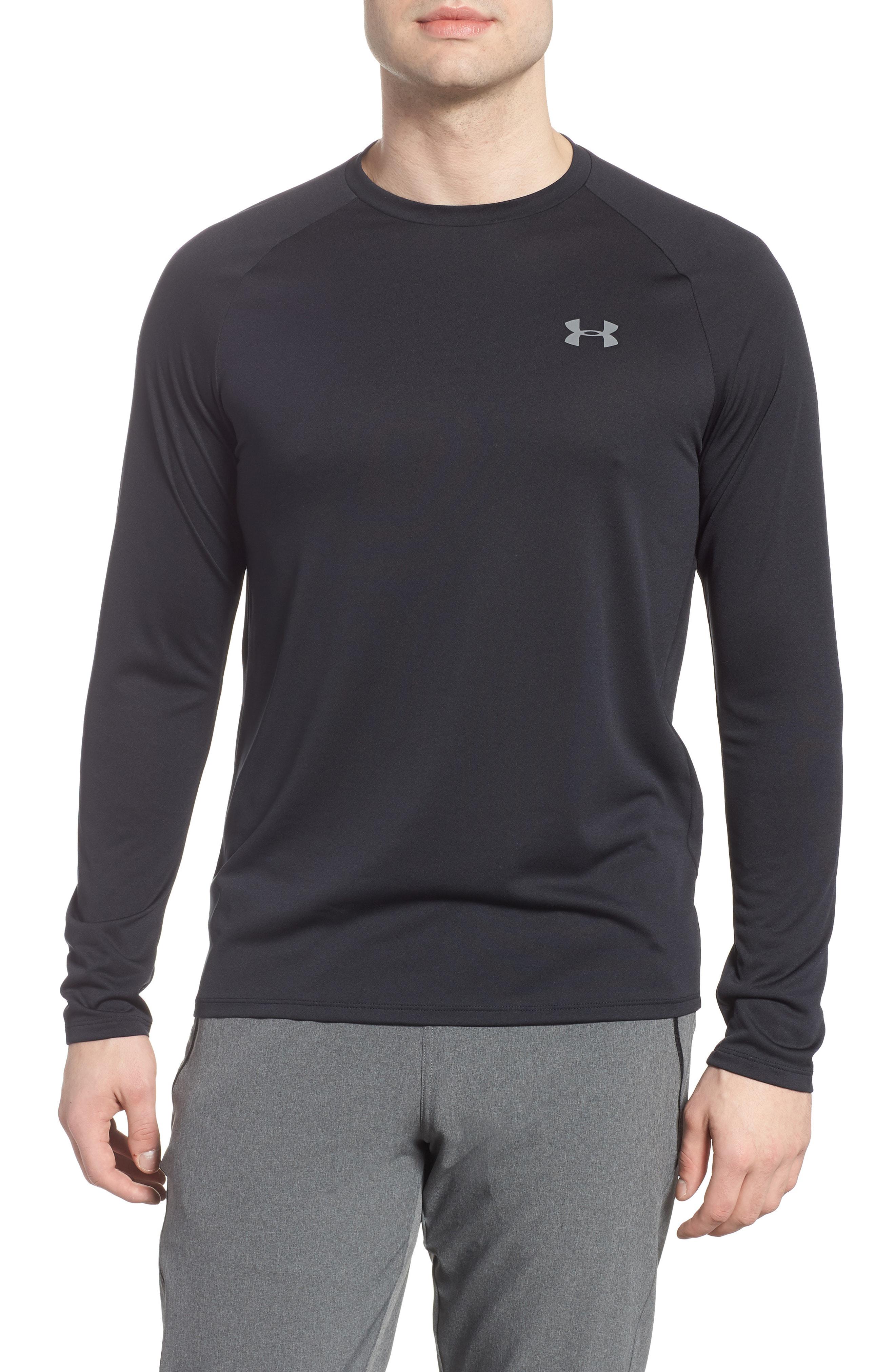 Under Armour Performance Tech Long Sleeve Shirt in Black for Men - Lyst