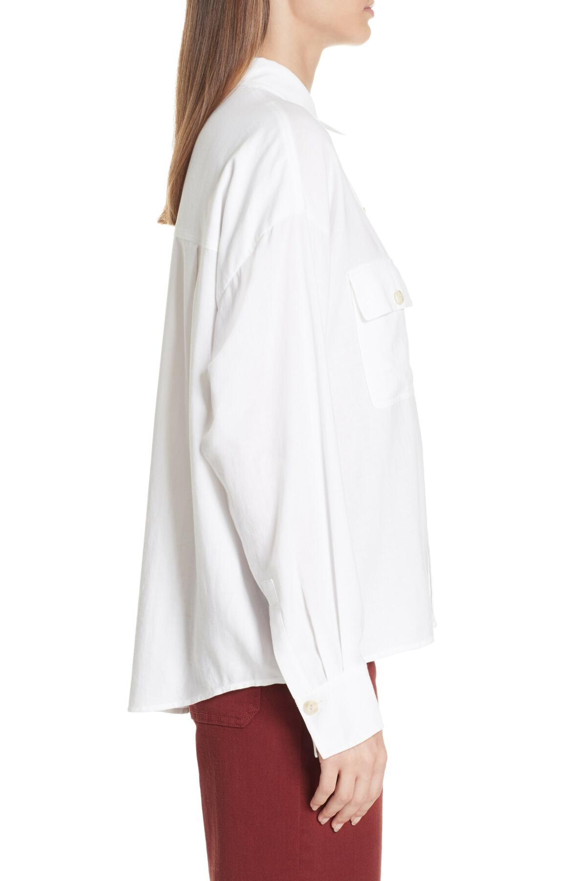 womens white utility shirt