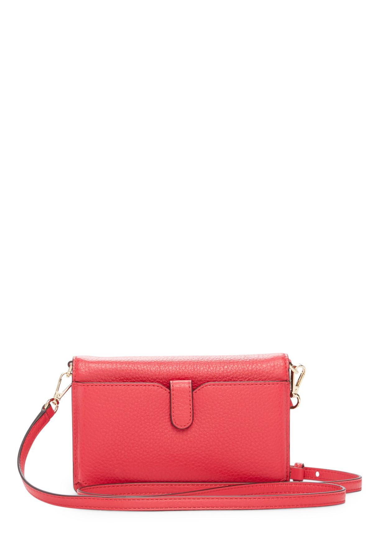 Lyst - Michael Michael Kors Floral Embellished Leather Phone Crossbody Bag in Pink