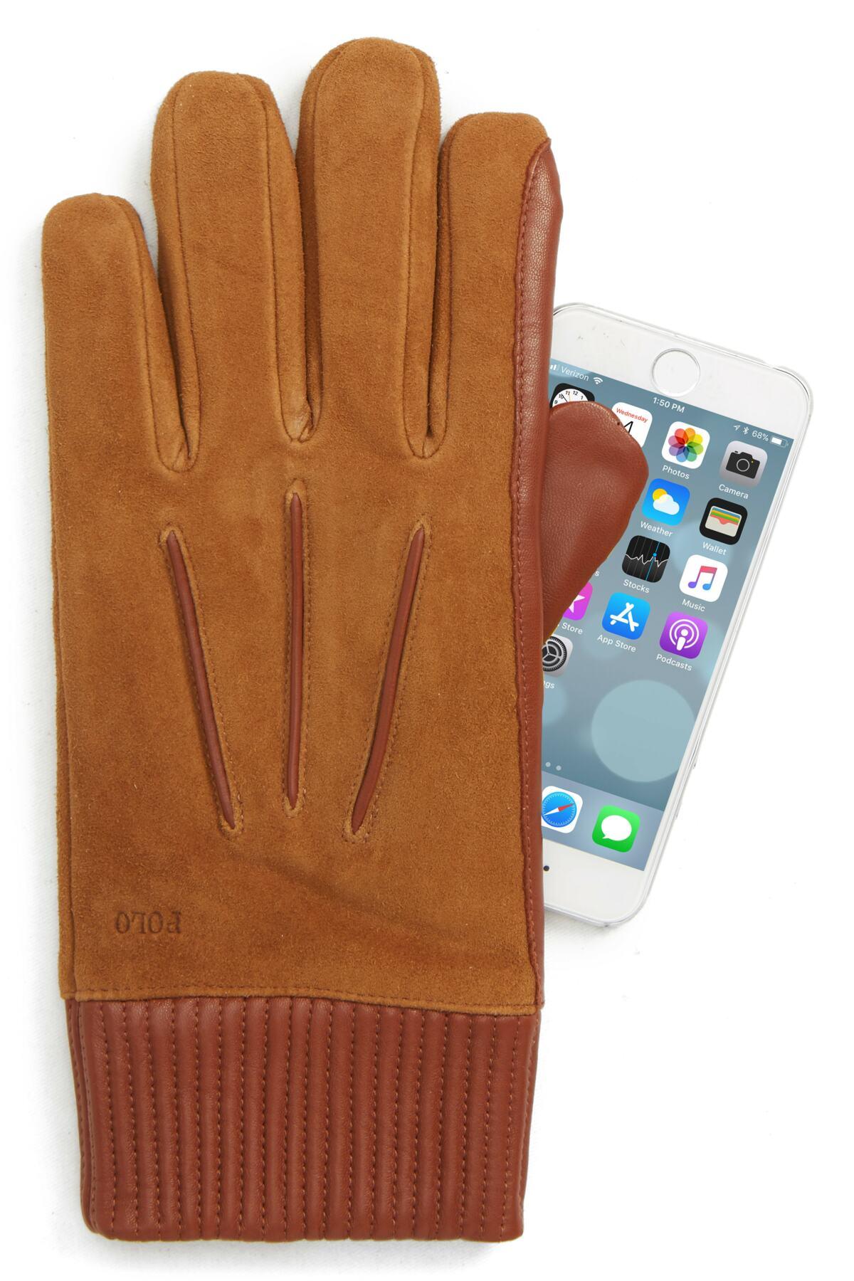 Polo Ralph Lauren Nappa Leather & Suede Gloves in Brown for Men Lyst