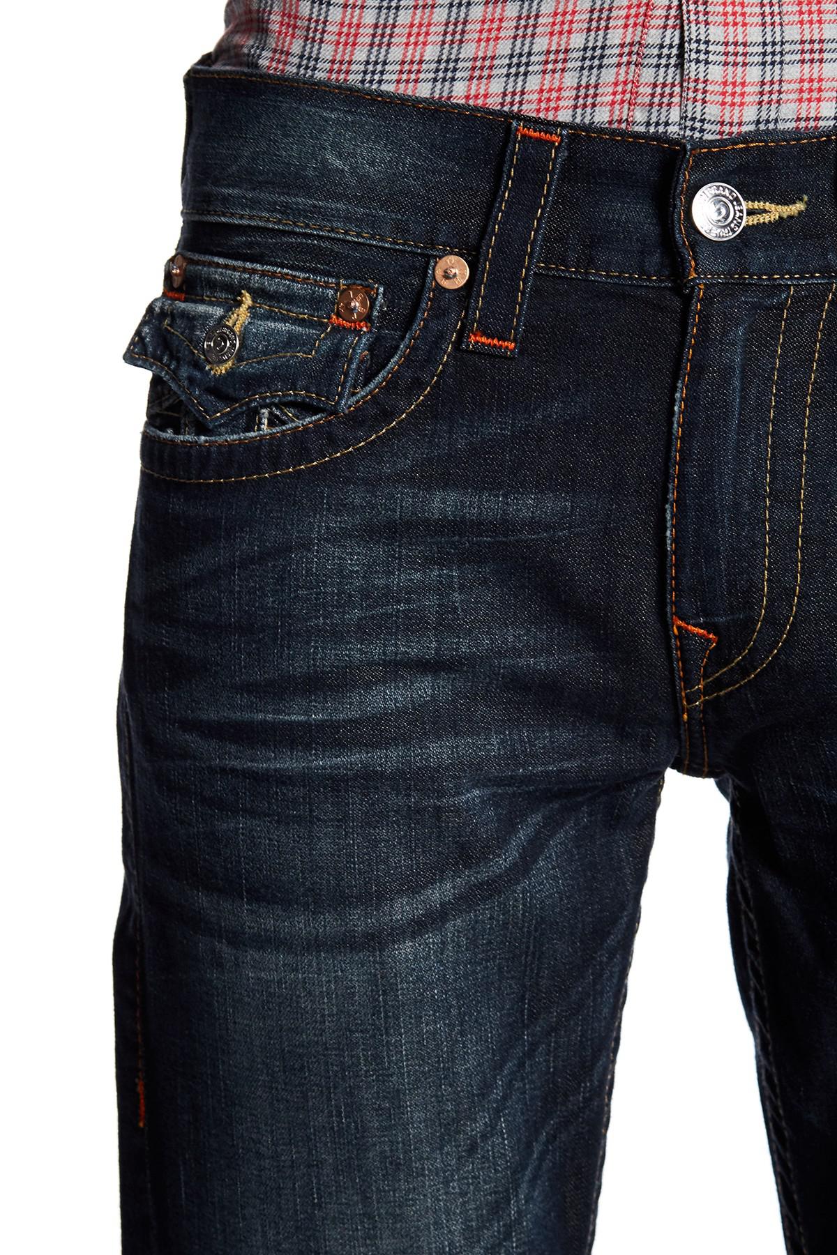 Lyst - True Religion Straight Leg Run Stitch Jeans in Blue for Men