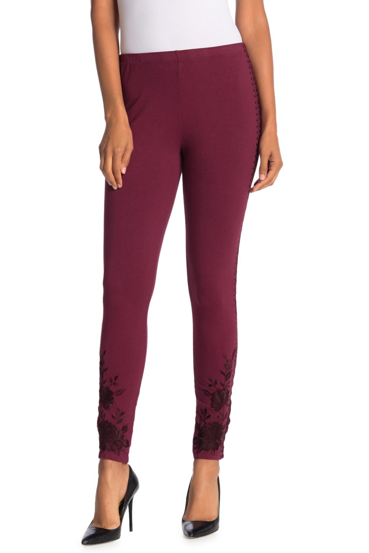 Johnny Was Cotton Magdalene Embroidered Leggings - Lyst