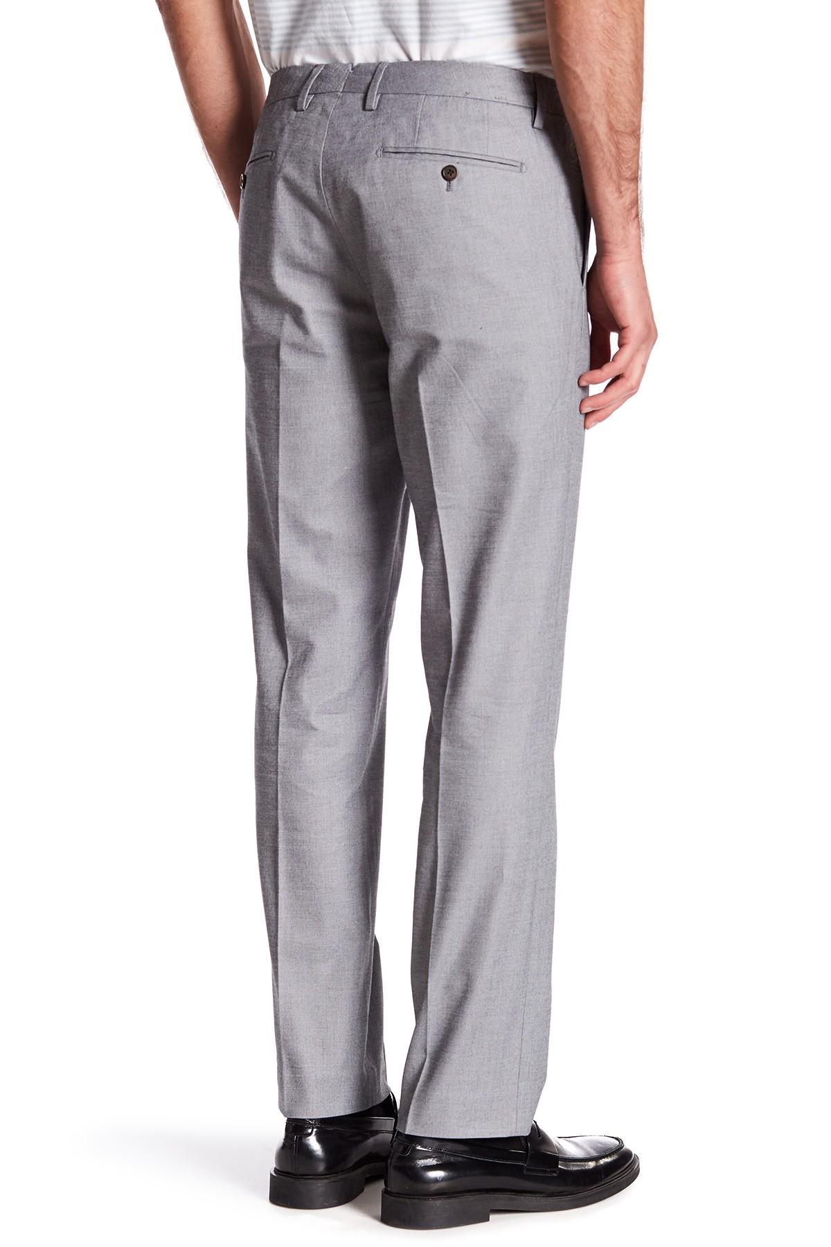 Lyst - Bonobos Straight Leg Flat Front Dress Pant in Gray ...