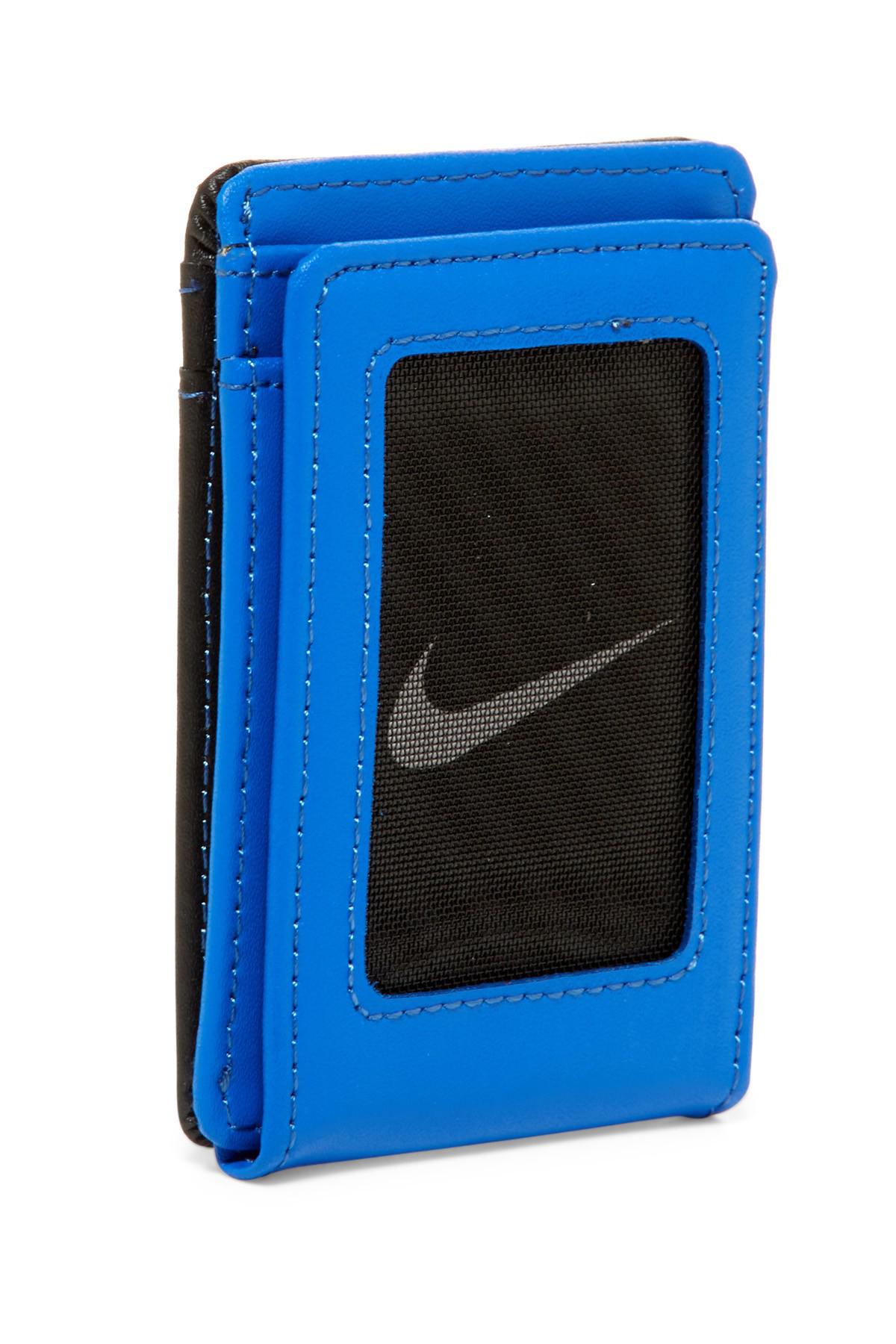 Lyst - Nike Leather Block Front Pocket Wallet in Blue for Men