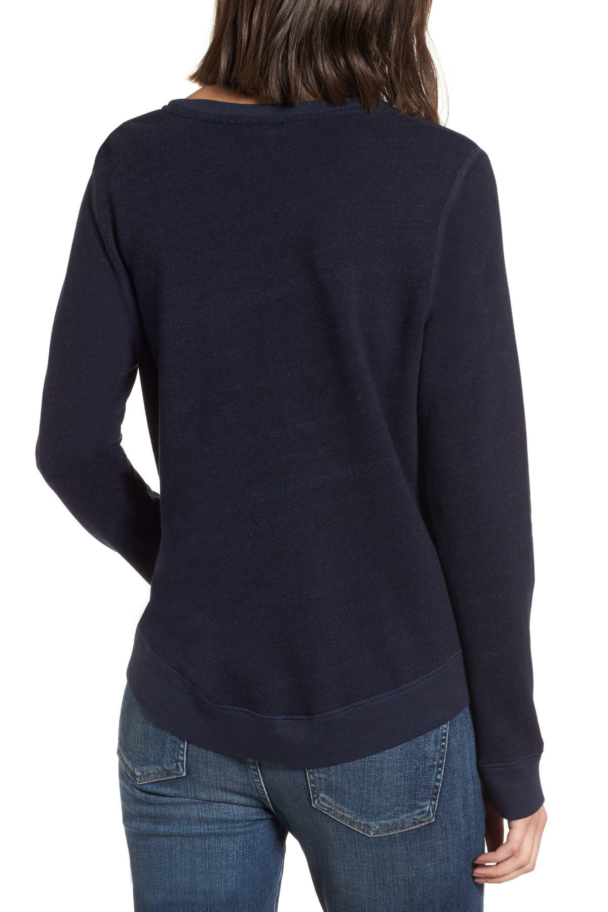Sundry Side Zip Terry Sweatshirt in Blue - Lyst
