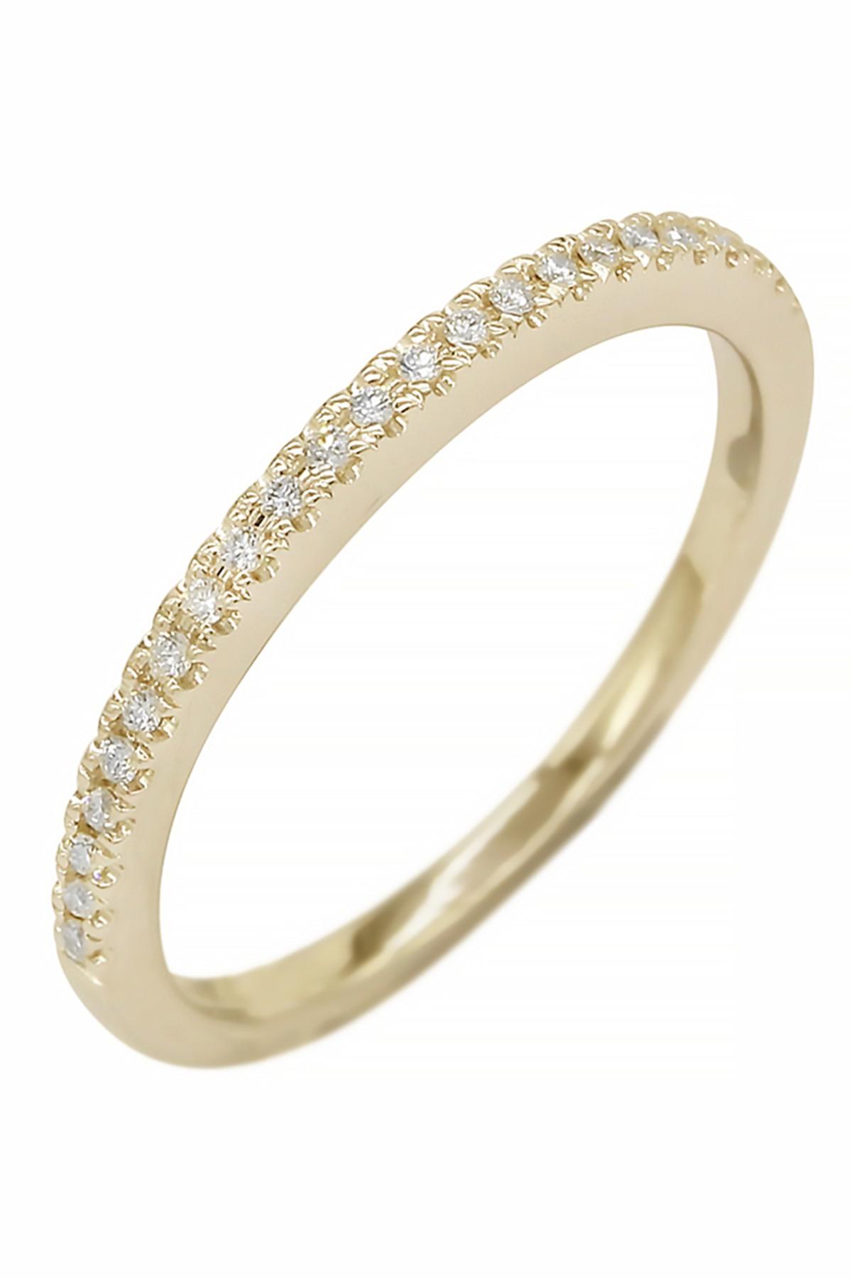 Bony Levy 18k Yellow Gold Pave Diamond Stackable Band Ring - 0.09 Ctw ...