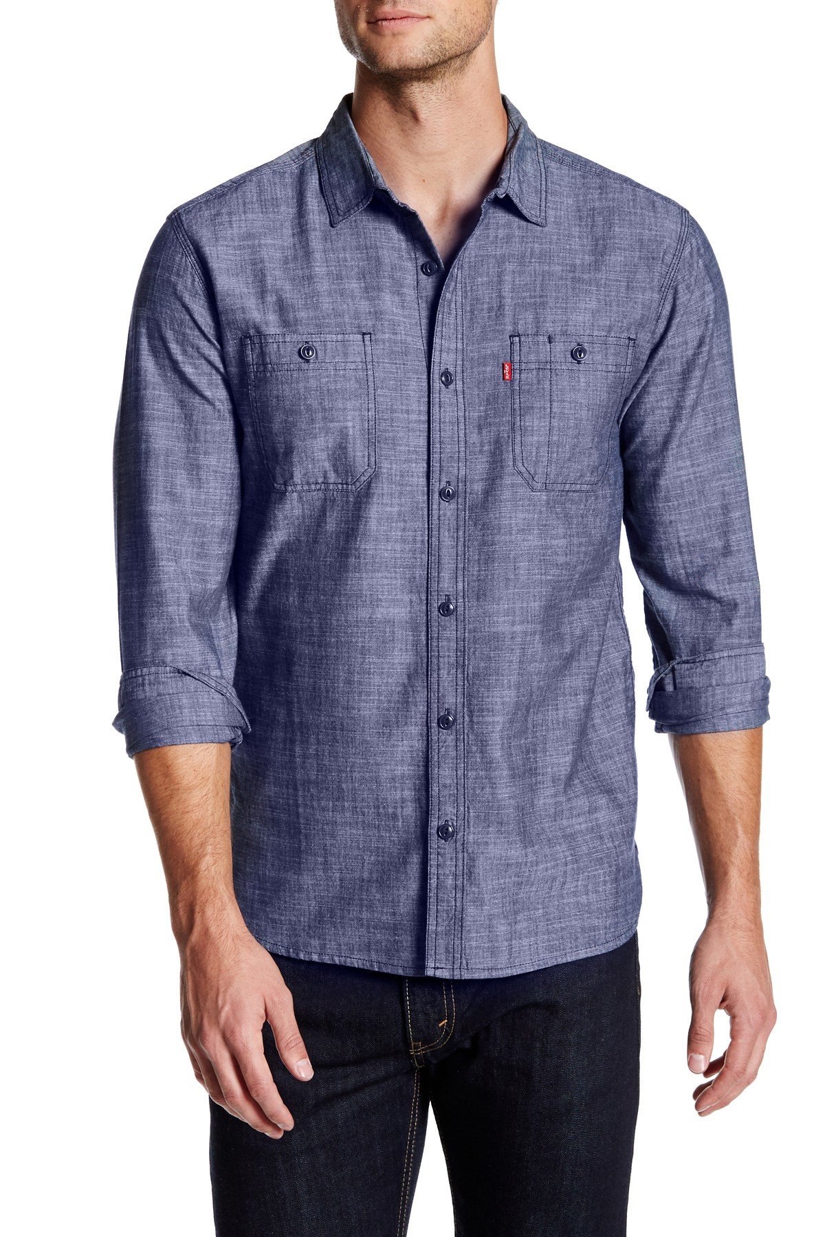 Lyst - Levi's Marty Classic Fit Chambray Shirt in Blue for Men