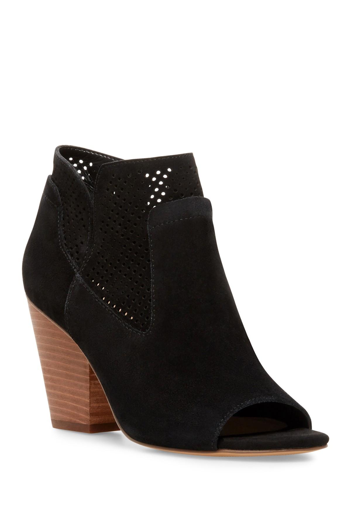 Steven by Steve Madden Suede Ready Perforated Stack Heel Bootie in ...