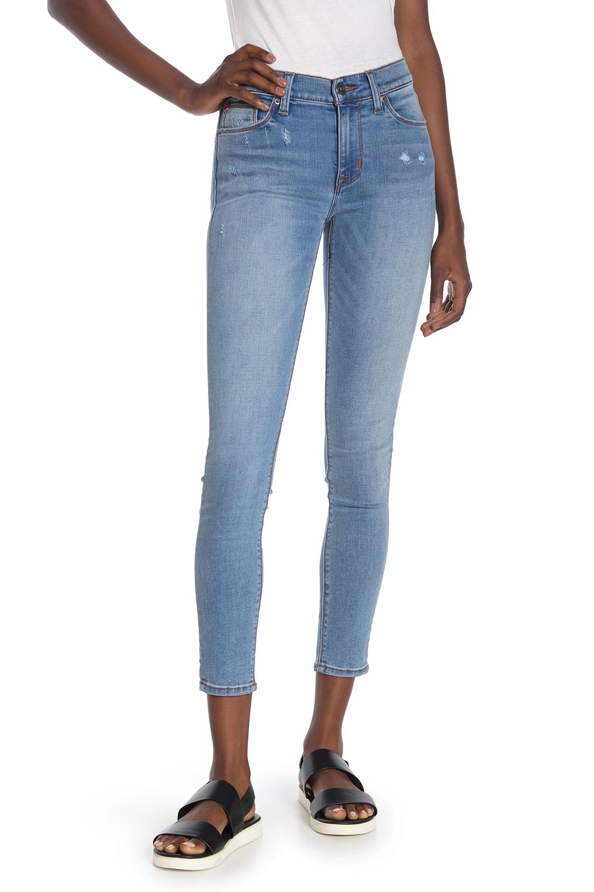 Lyst - Hudson Jeans Natalie Mid Rise Super Skinny Ankle Jeans in Blue