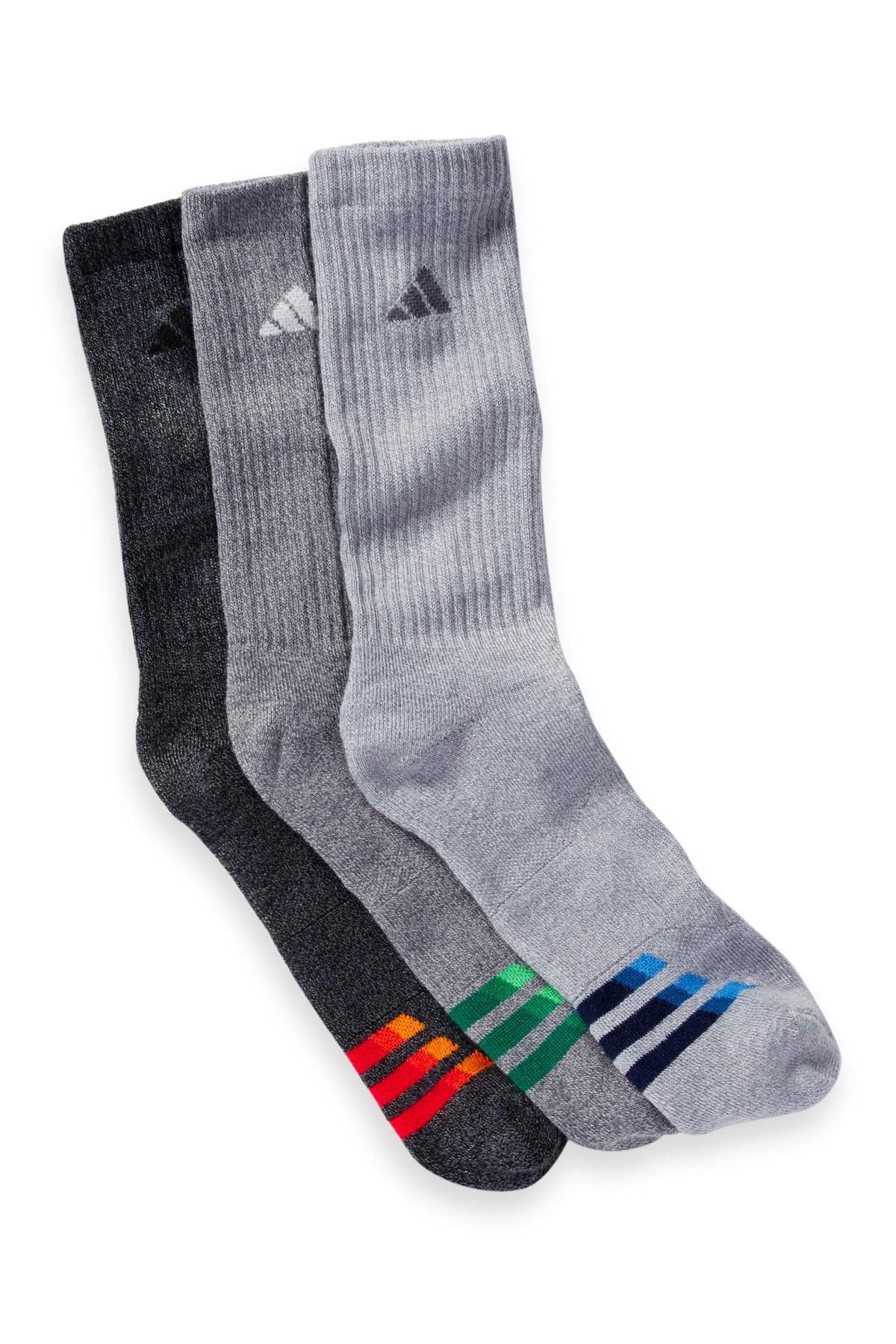 Adidas originals Climalite Compression Crew Socks - Pack Of 3 in Gray ...