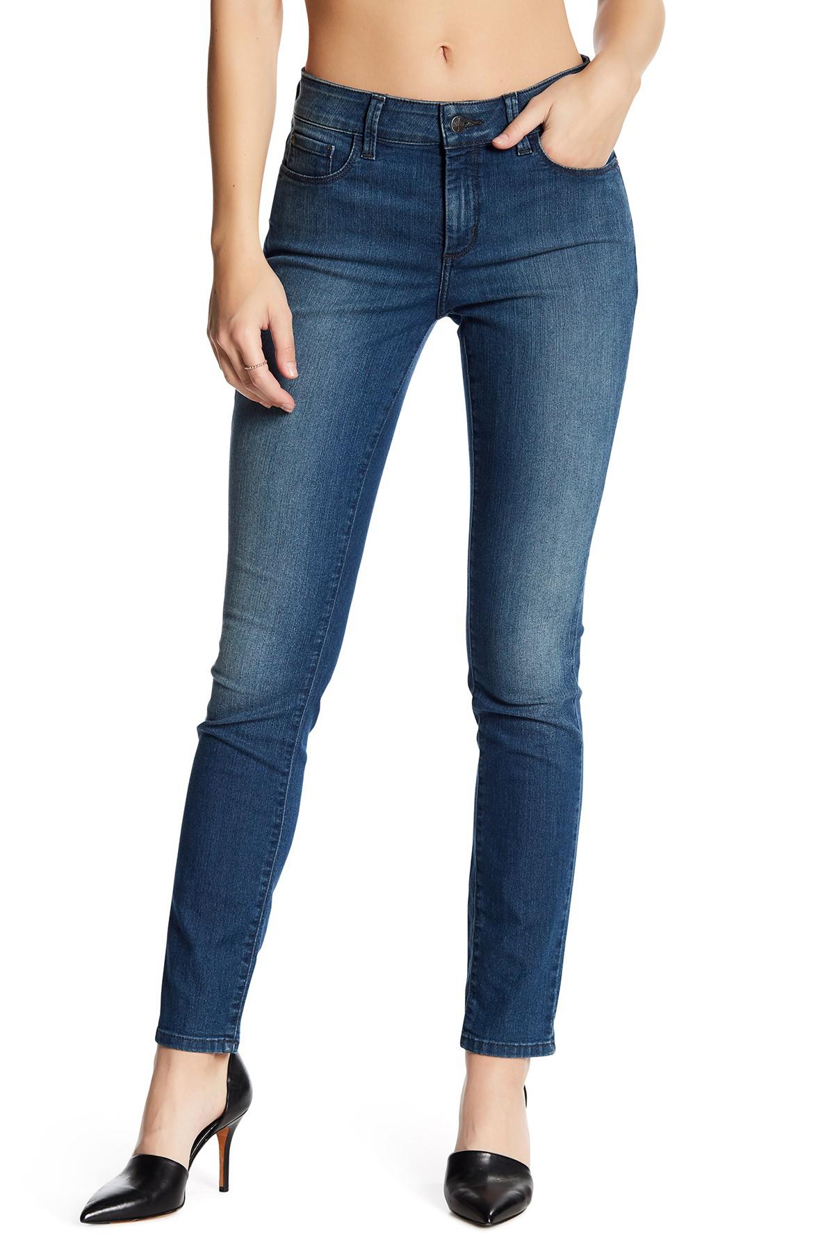 Lyst - Nydj Alina Slim Fit Faded Jeans Leggings in Blue