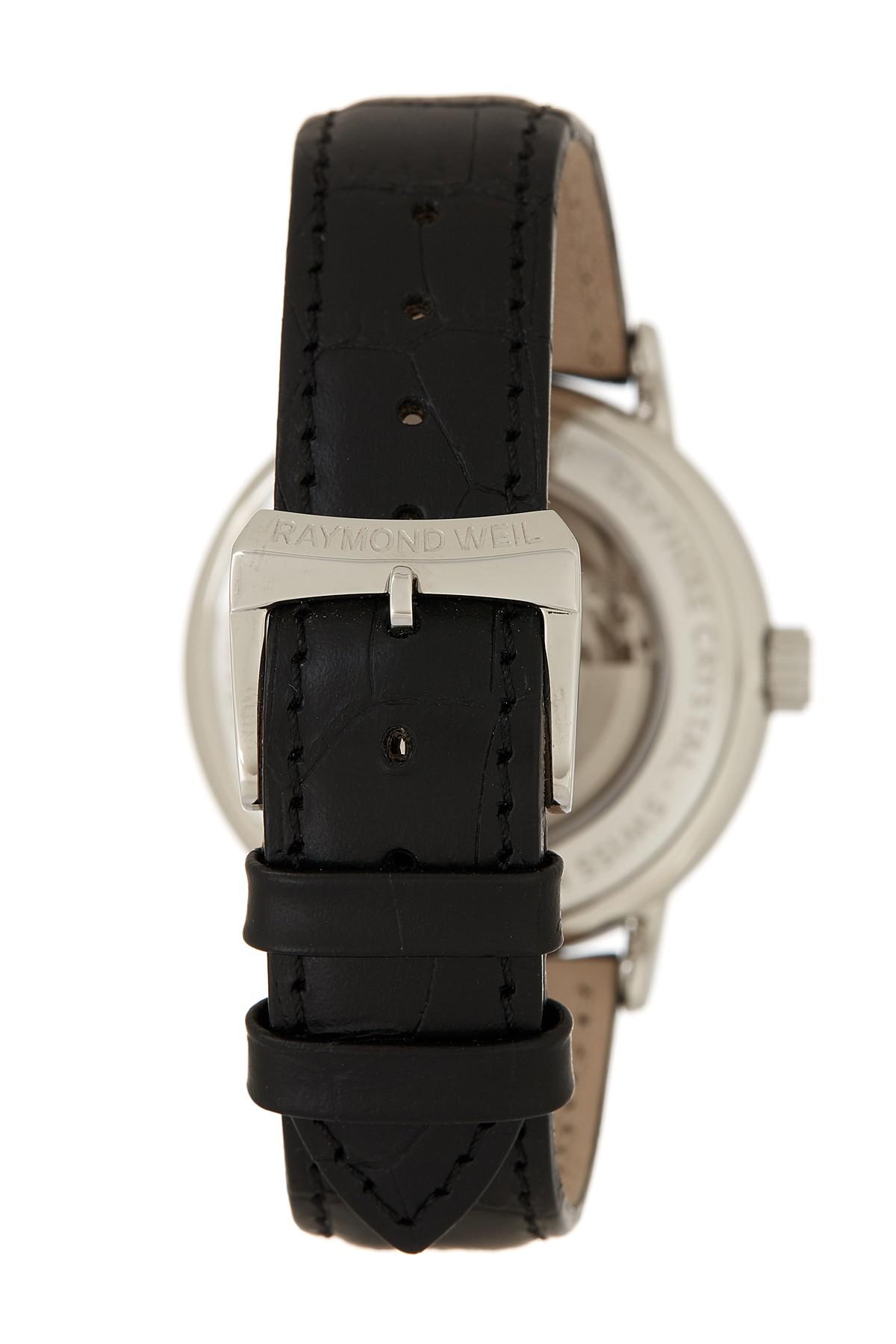 Lyst Raymond Weil Men S Maestro Embossed Leather Strap