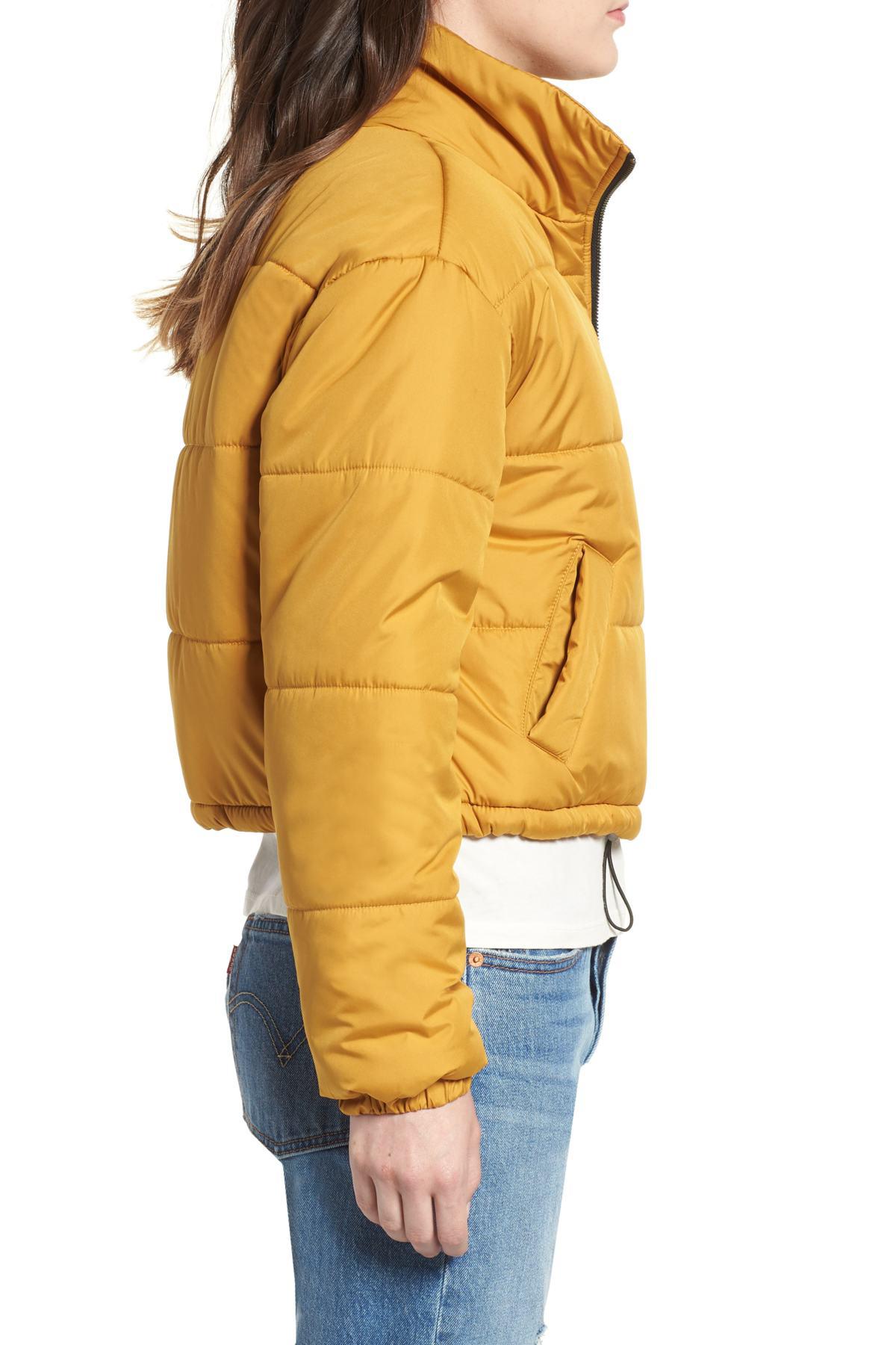 BP. Crop Puffer Jacket (regular & Plus Size) in Yellow - Lyst