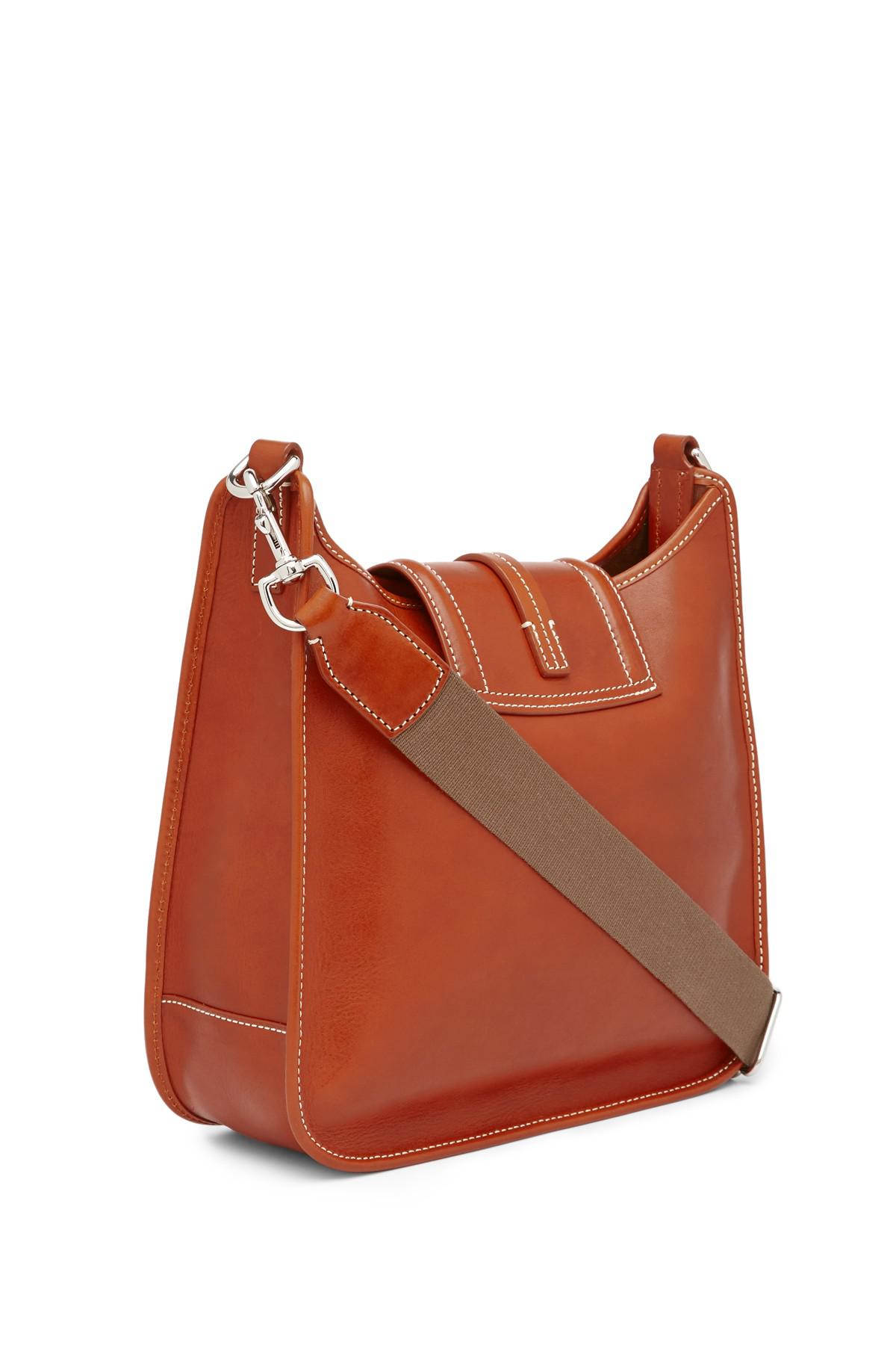 Lyst Dooney Bourke Front Zip Leather Crossbody Bag In Brown View Fullscreen