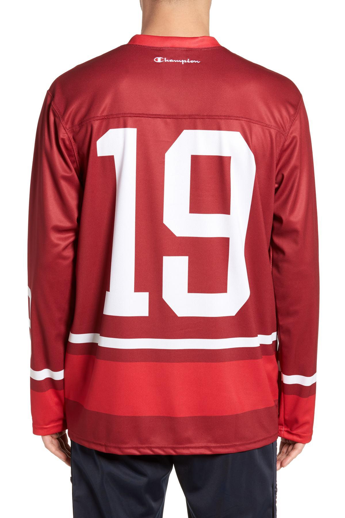 Download Champion Synthetic Hockey Jersey in Red for Men - Lyst