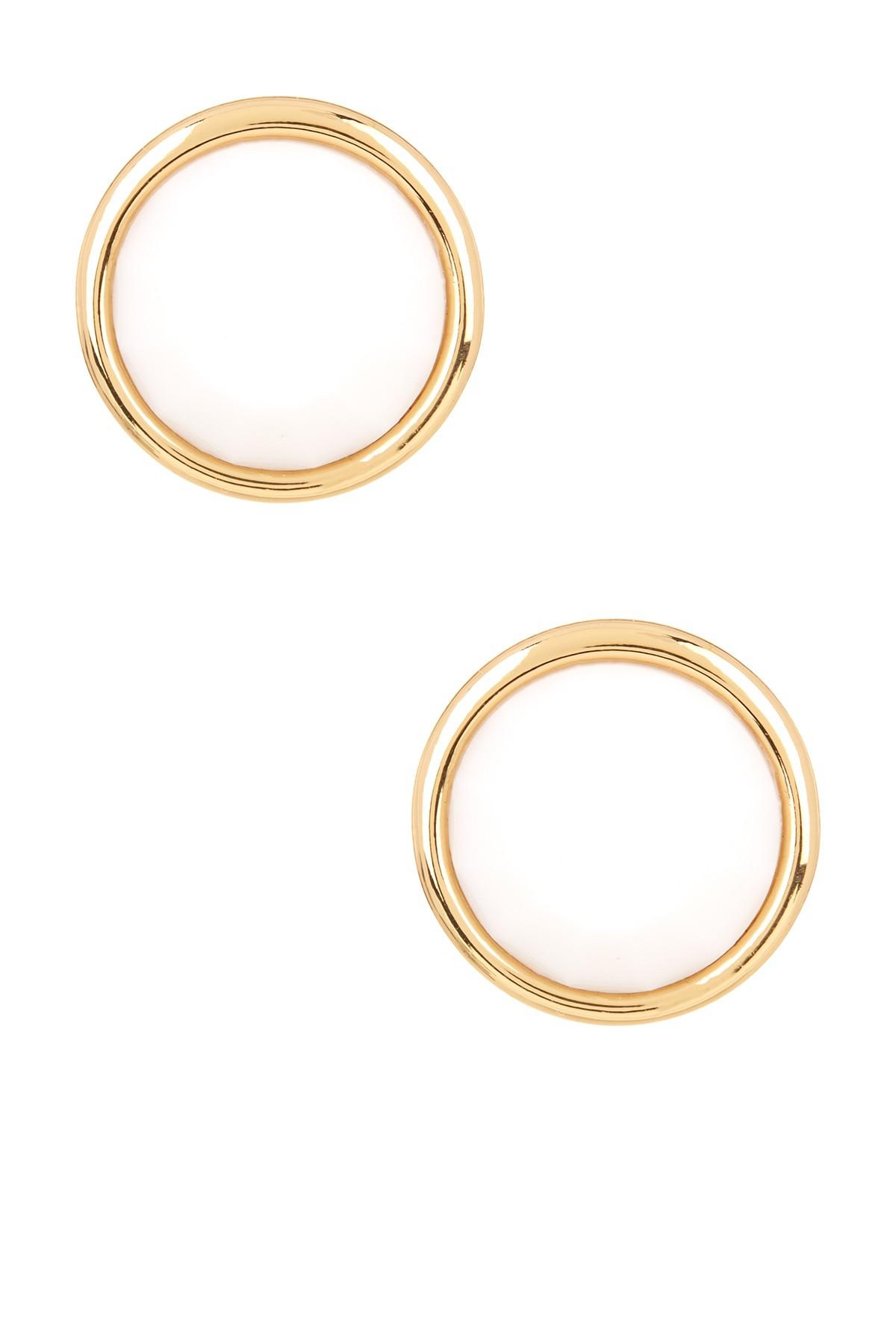 Lyst Kate Spade Round Bezel Set Gumdrop Stud Earrings In White Gallery Previously Sold At Nordstrom Rack
