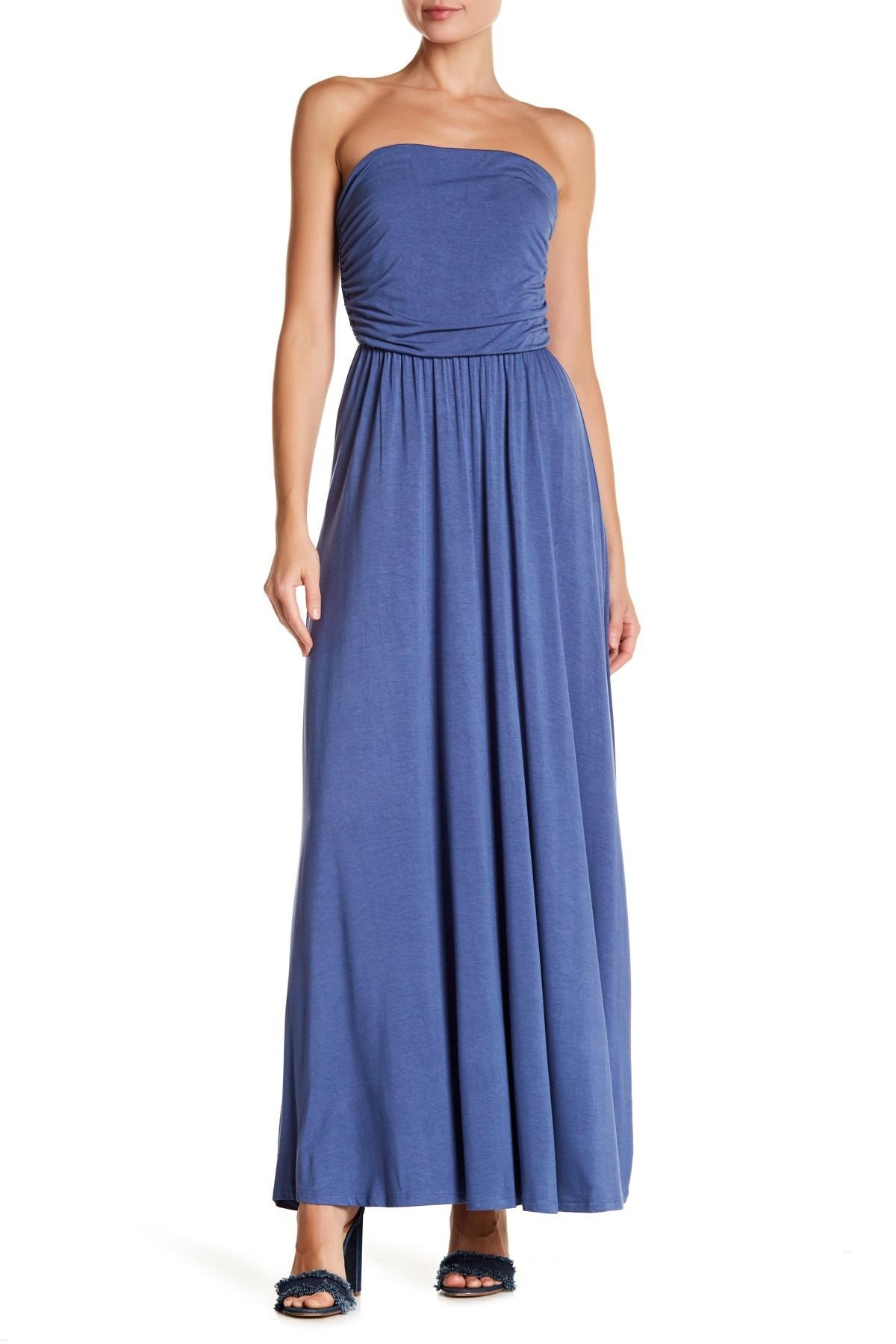 West Kei Strapless Maxi Dress in Blue - Lyst
