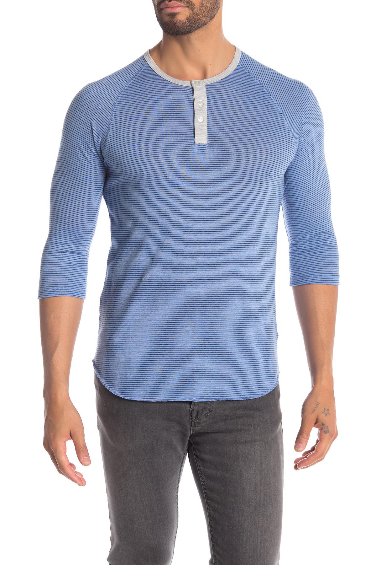 Download Lyst - Alternative Apparel 3/4 Length Sleeve Raglan Henley ...